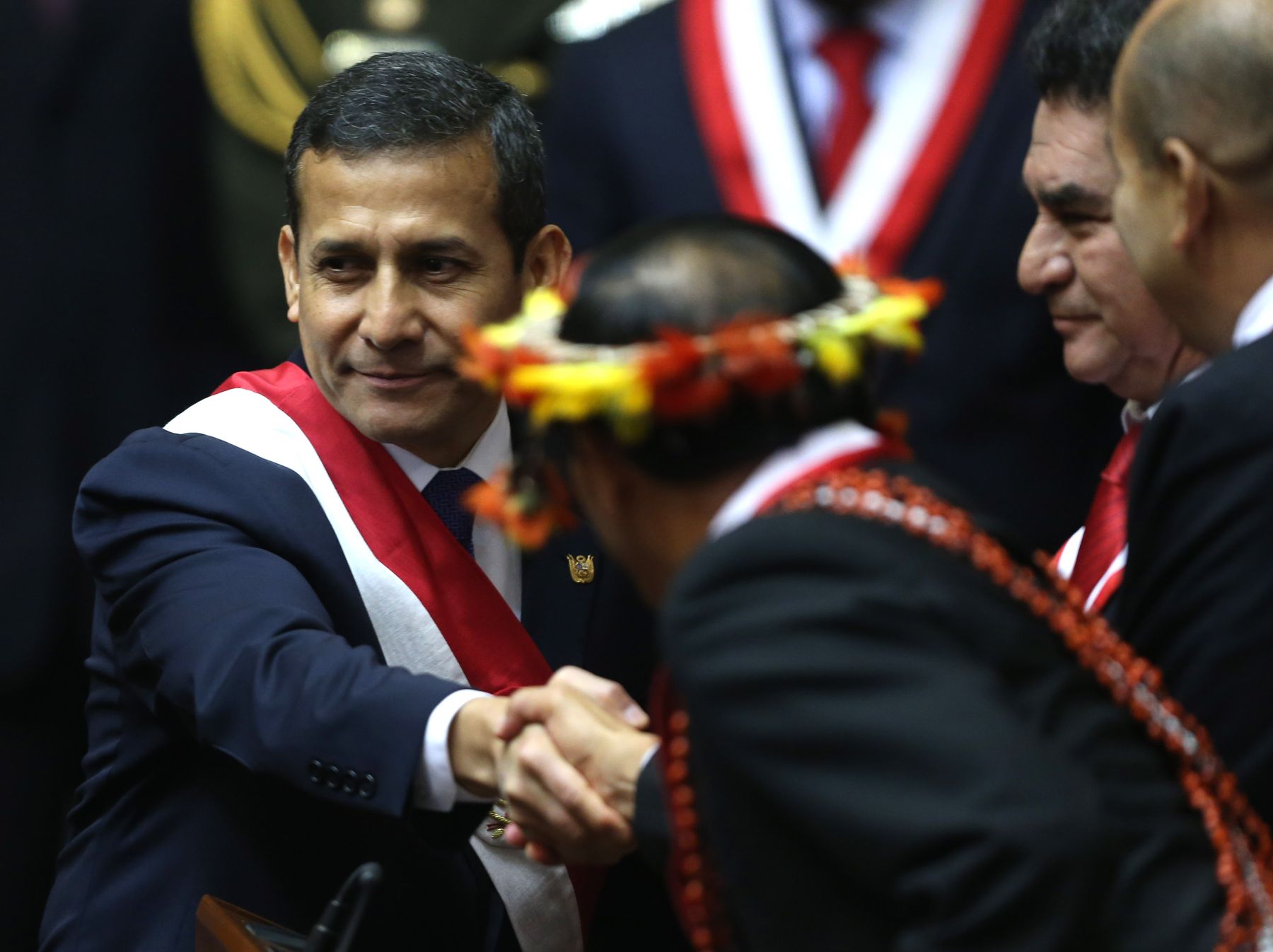 LIMA,PERÚ-JULIO 28.El Presidente Ollanta Humala Tasso, ofrece el Mensaje a la Nación con motivo del 192º aniversario de la independencia del Perú en la sede del Congreso de la República.Foto:ANDINA/Carlos Lezama