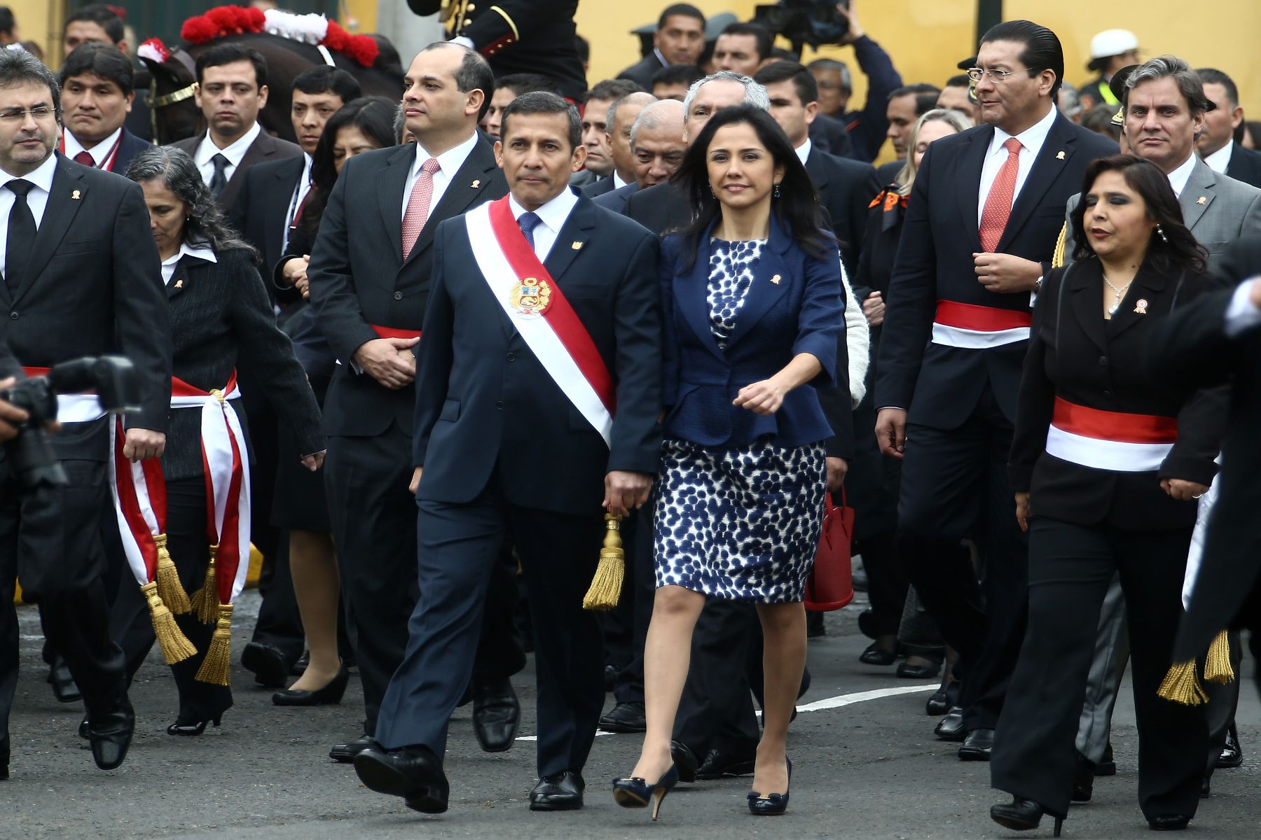 LIMA,PERÚ-JULIO 28. El Presidente Ollanta Humala retorna a Palacio de Gobierno tras de emitir Mensaje de la Nación en el Congreso de la República.Foto: ANDINA/Jack Ramón