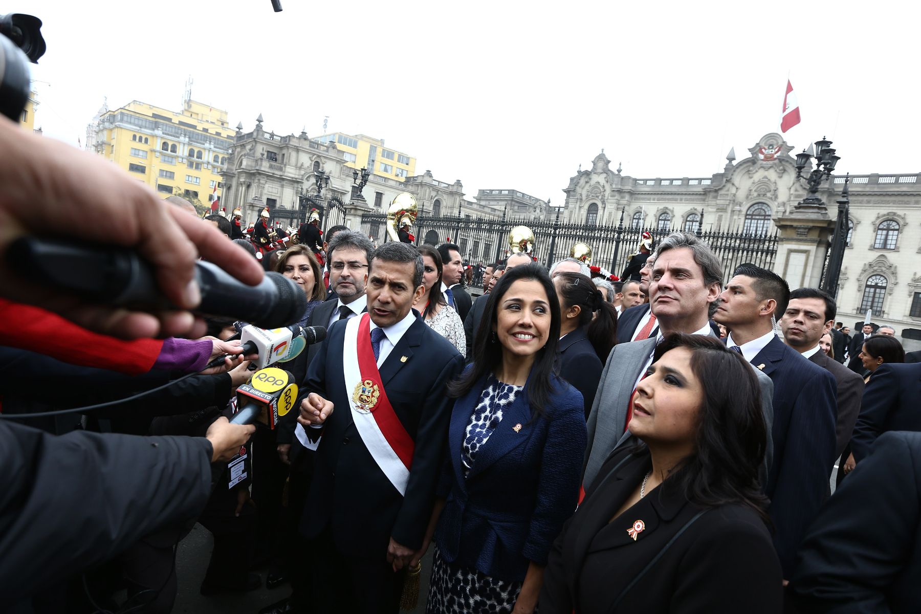 LIMA,PERÚ-JULIO 28. El Presidente Ollanta Humala retorna a Palacio de Gobierno tras de emitir Mensaje de la Nación en el Congreso de la República.Foto: ANDINA/Jack Ramón