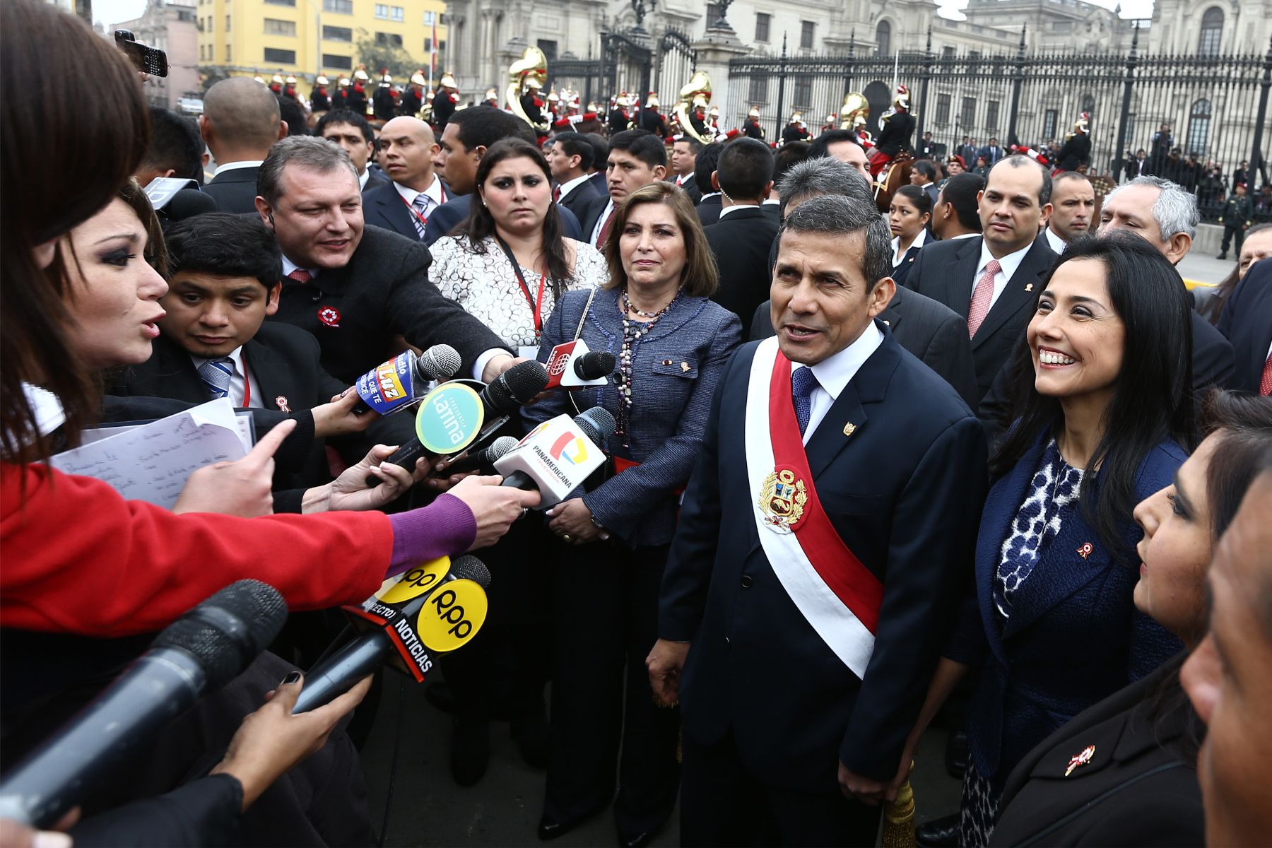 LIMA,PERÚ-JULIO 28. El Presidente Ollanta Humala retorna a Palacio de Gobierno tras de emitir Mensaje de la Nación en el Congreso de la República.Foto: ANDINA/Jack Ramón