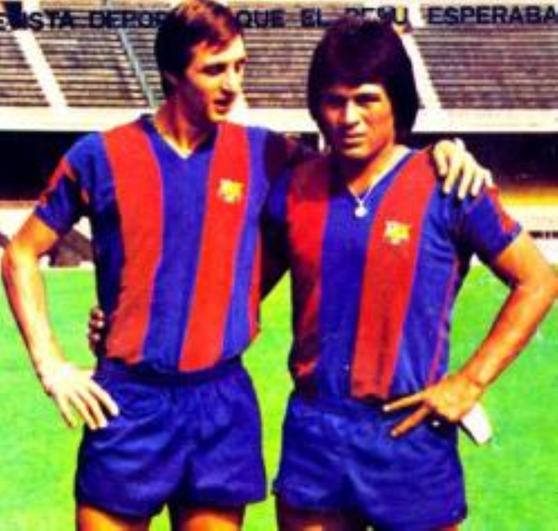 Johan Cruyff y Hugo Sotil. Foto: Internet.