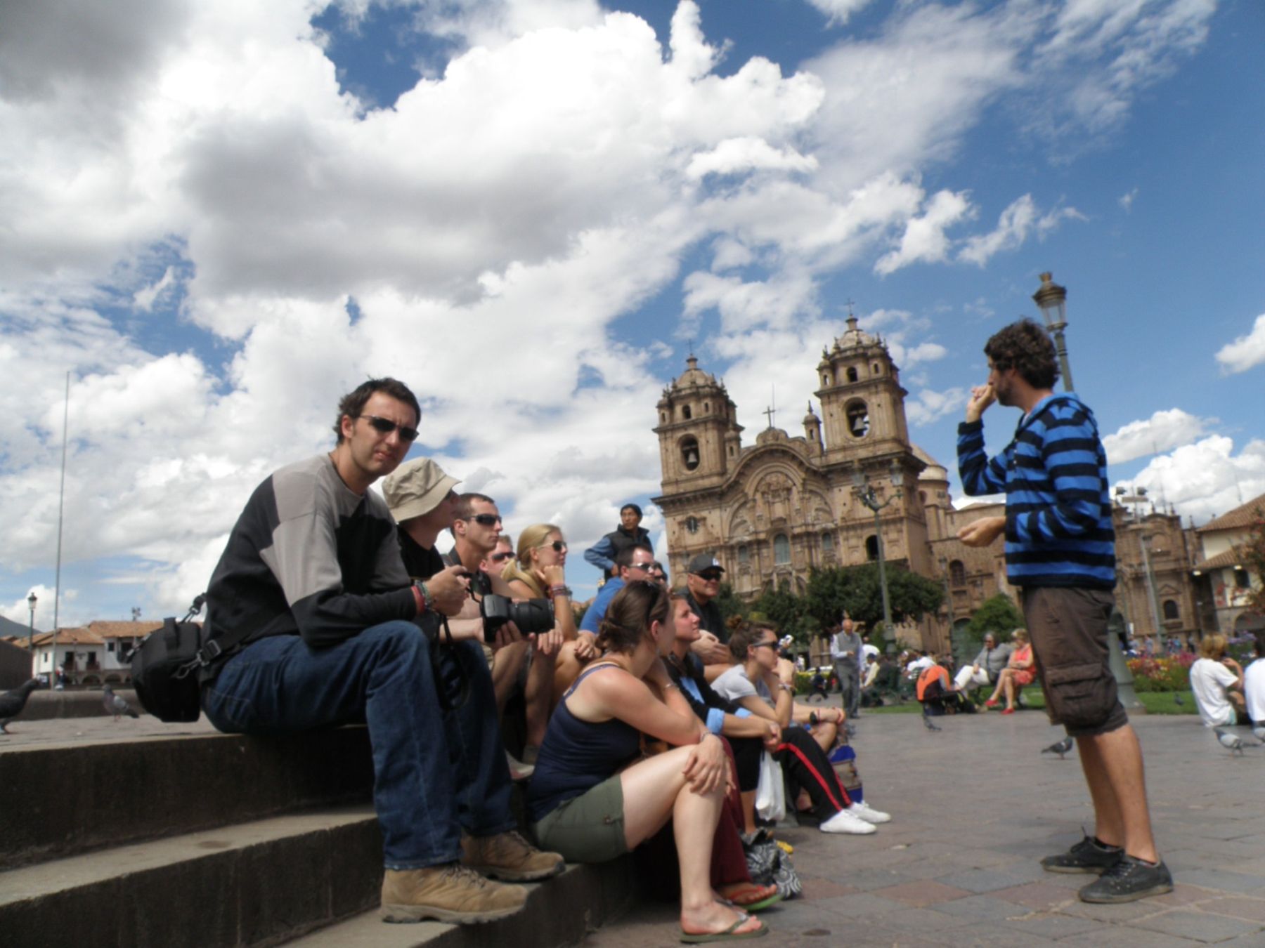 Tourists celebrated the coming of the new year in the Plaza de Armas in Cusco.