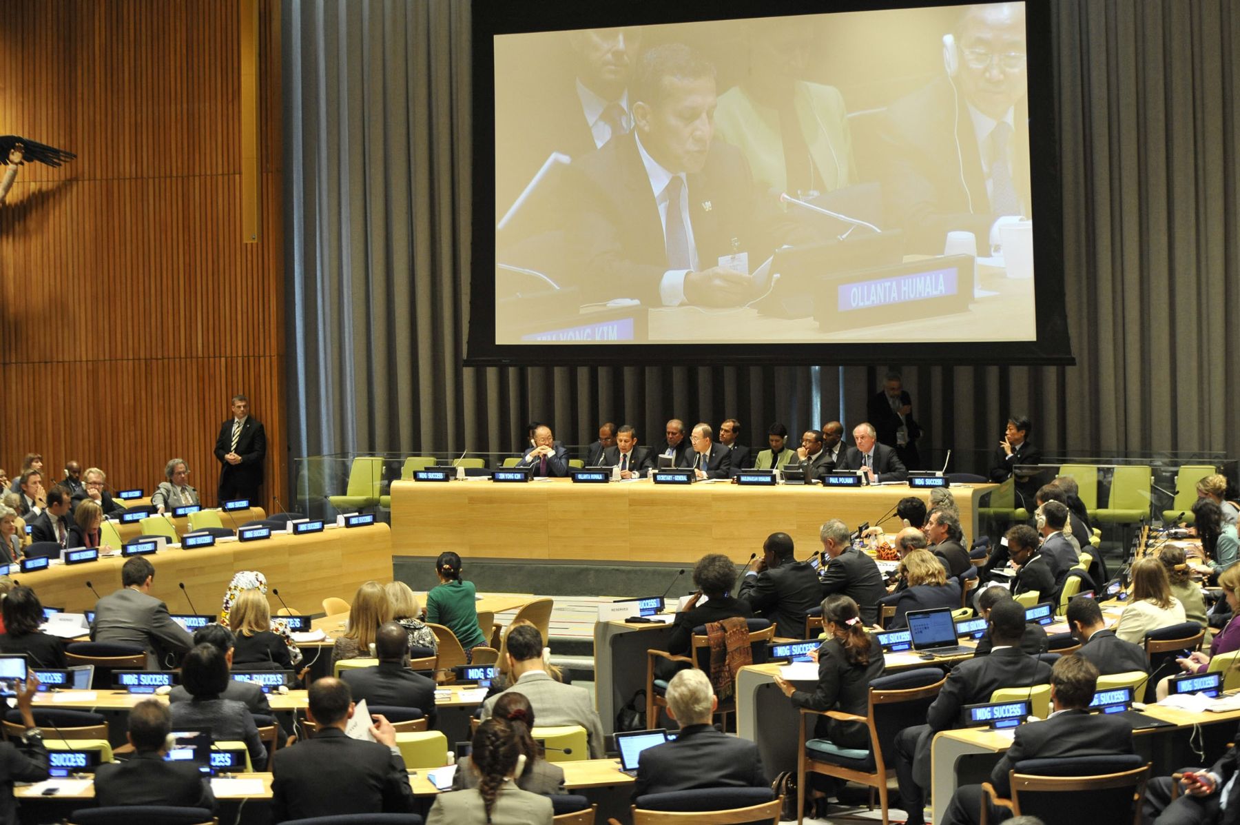 NEW YORK EEUU-SETIEMBRE 23. Presidente Ollanta Humala Tasso; presentó en Nueva York los logros alcanzados por Perú durante su participación en el foro “Éxito de los Objetivos de Desarrollo del Milenio: Aceleración de las medidas y colaboración para conseguir resultados”
Foto:Andina/Prensa Presidencia