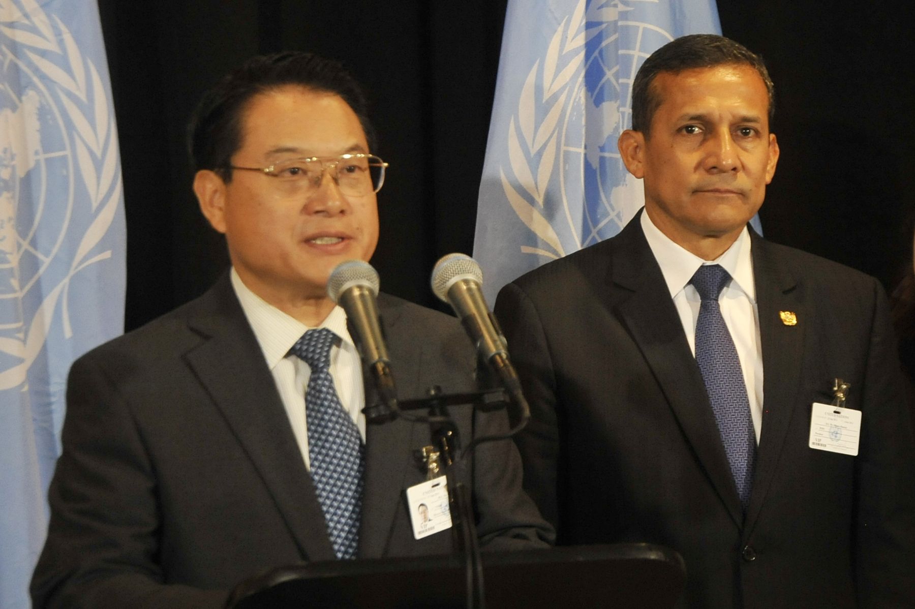 NEW YORK. 23 DE SETIEMBRE.  
La 15° Conferencia General de la Organización de las Naciones Unidas para el Desarrollo Industrial se realizará en Lima del 02 al 06 de diciembre próximo, así lo anunciaron el presidente Humala y el Director de ONUDI. Foto: ANDINA/Prensa Presidencia