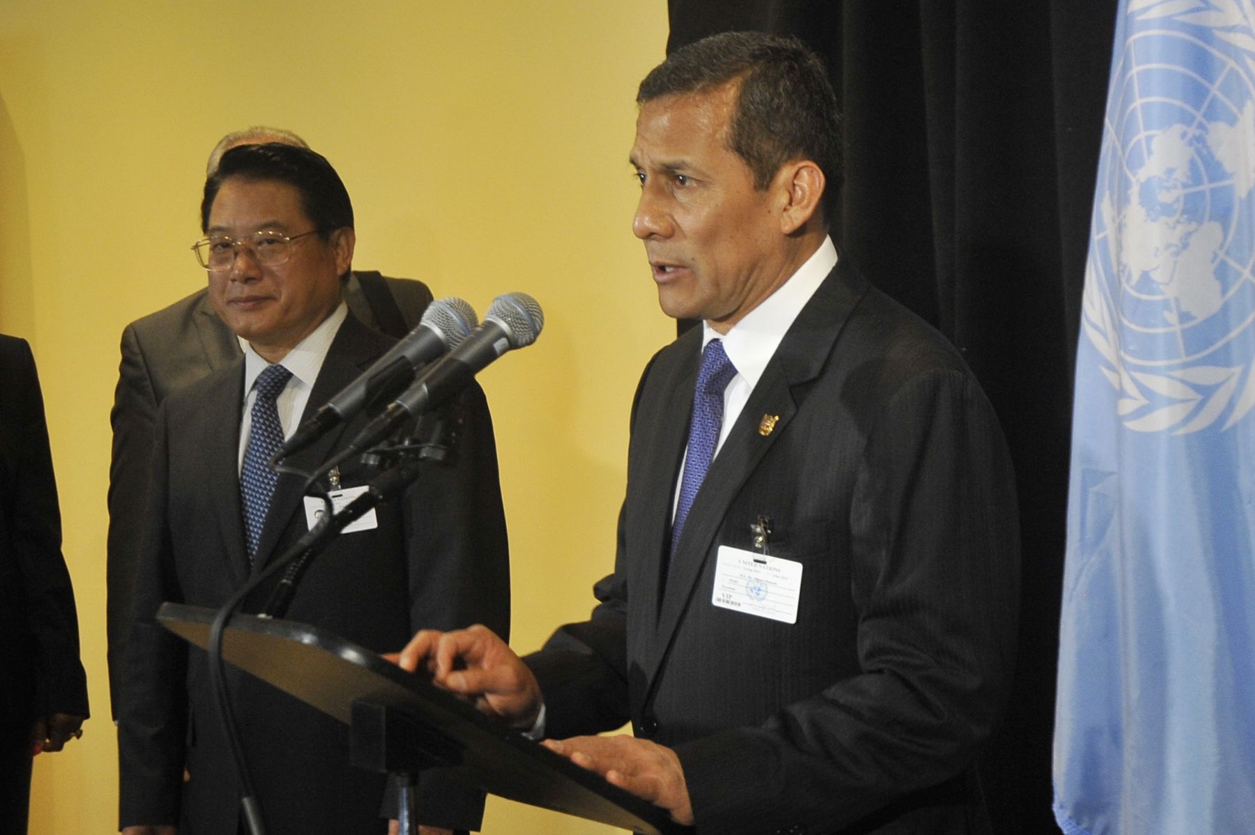 NEW YORK. 23 DE SETIEMBRE.  
La 15° Conferencia General de la Organización de las Naciones Unidas para el Desarrollo Industrial se realizará en Lima del 02 al 06 de diciembre próximo, así lo anunciaron el presidente Humala y el Director de ONUDI. Foto: ANDINA/Prensa Presidencia