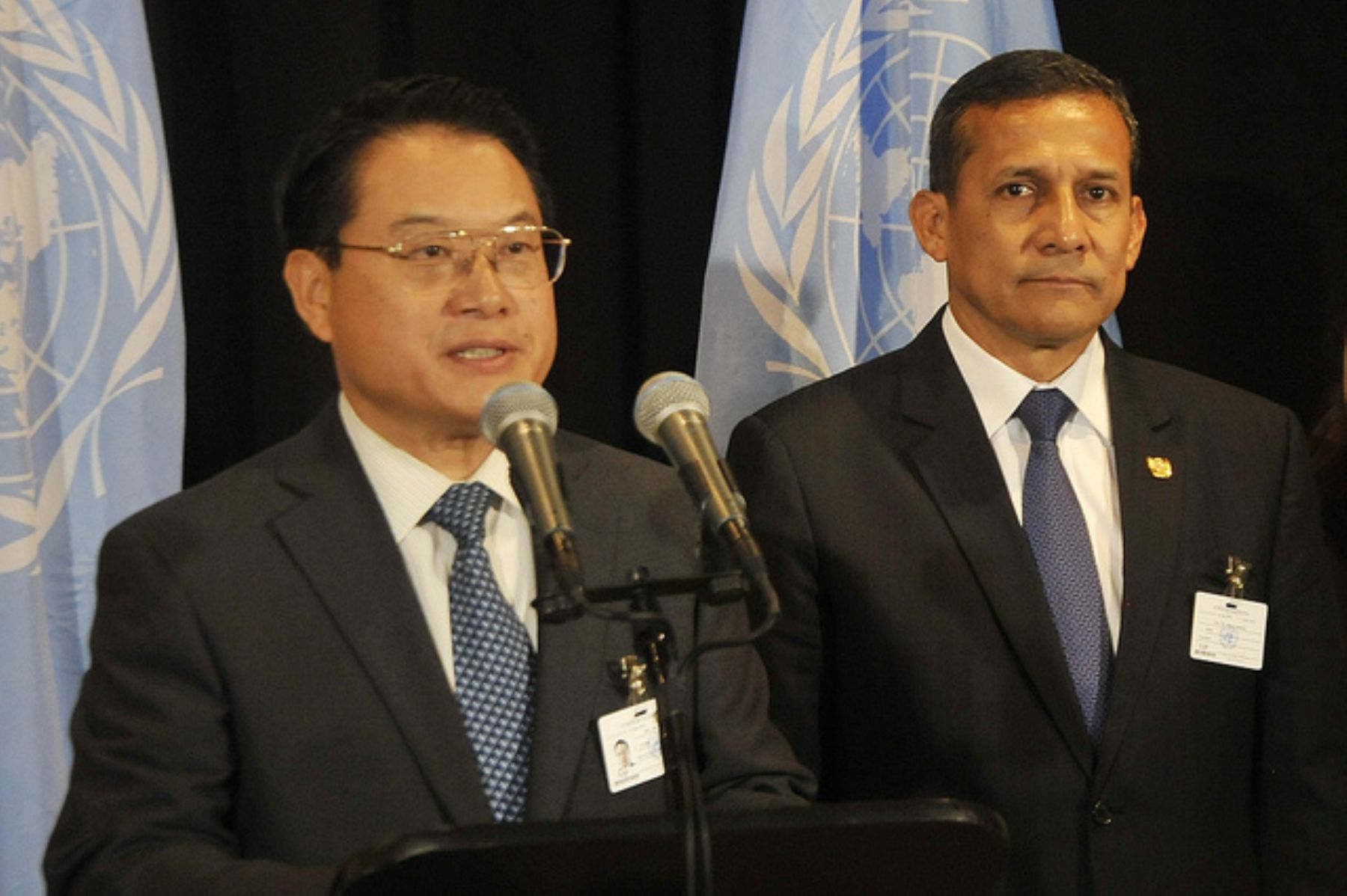 Nueva York, Estados Unidos. Encuentro entre el presidente Ollanta Humala y al director de la ONUDI, Li Yong.