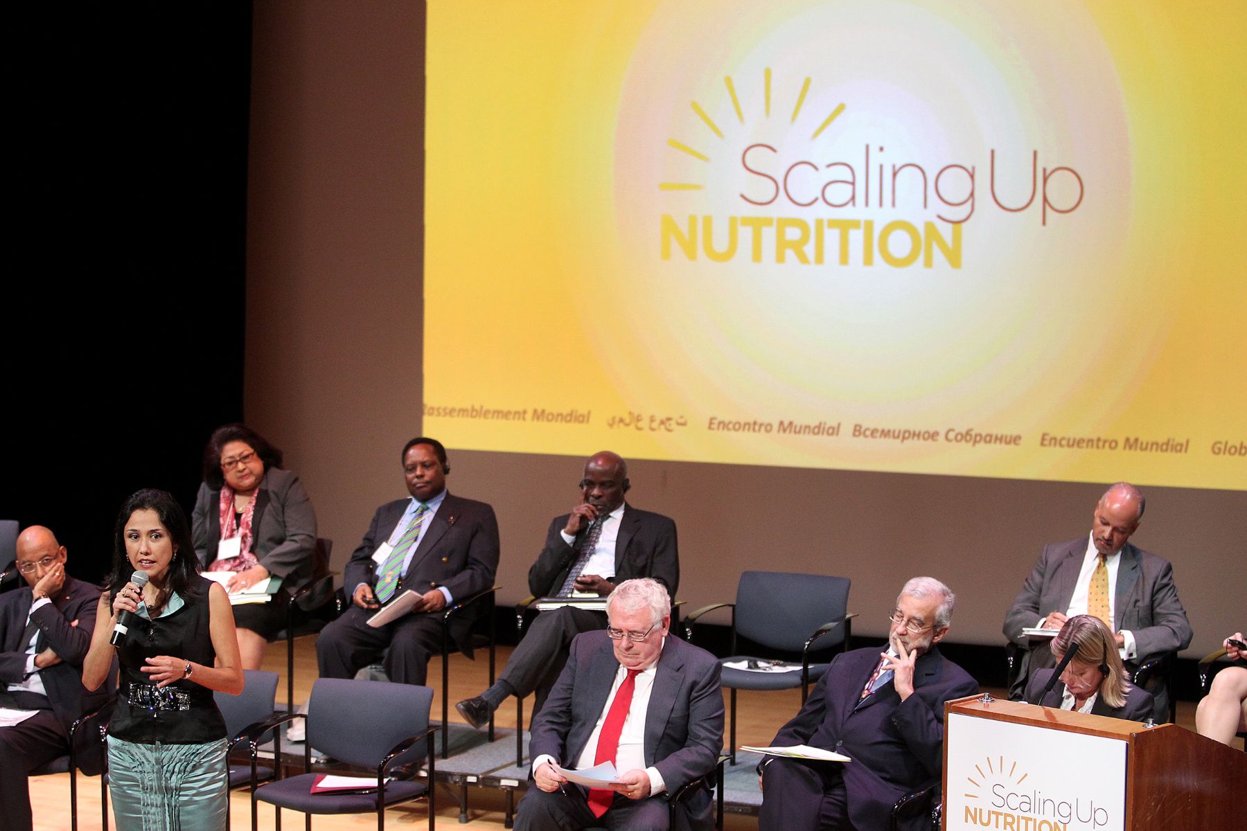 NEW YORK EEUU-SETIEMBRE 23. La Primera Dama, Nadine Heredia, participó como oradora en la sesión inaugural de la reunión del Grupo Líder del Movimiento Scaling Up Nutrition (SUN) en Nueva York
Foto:Andina/Prensa Presidencia.