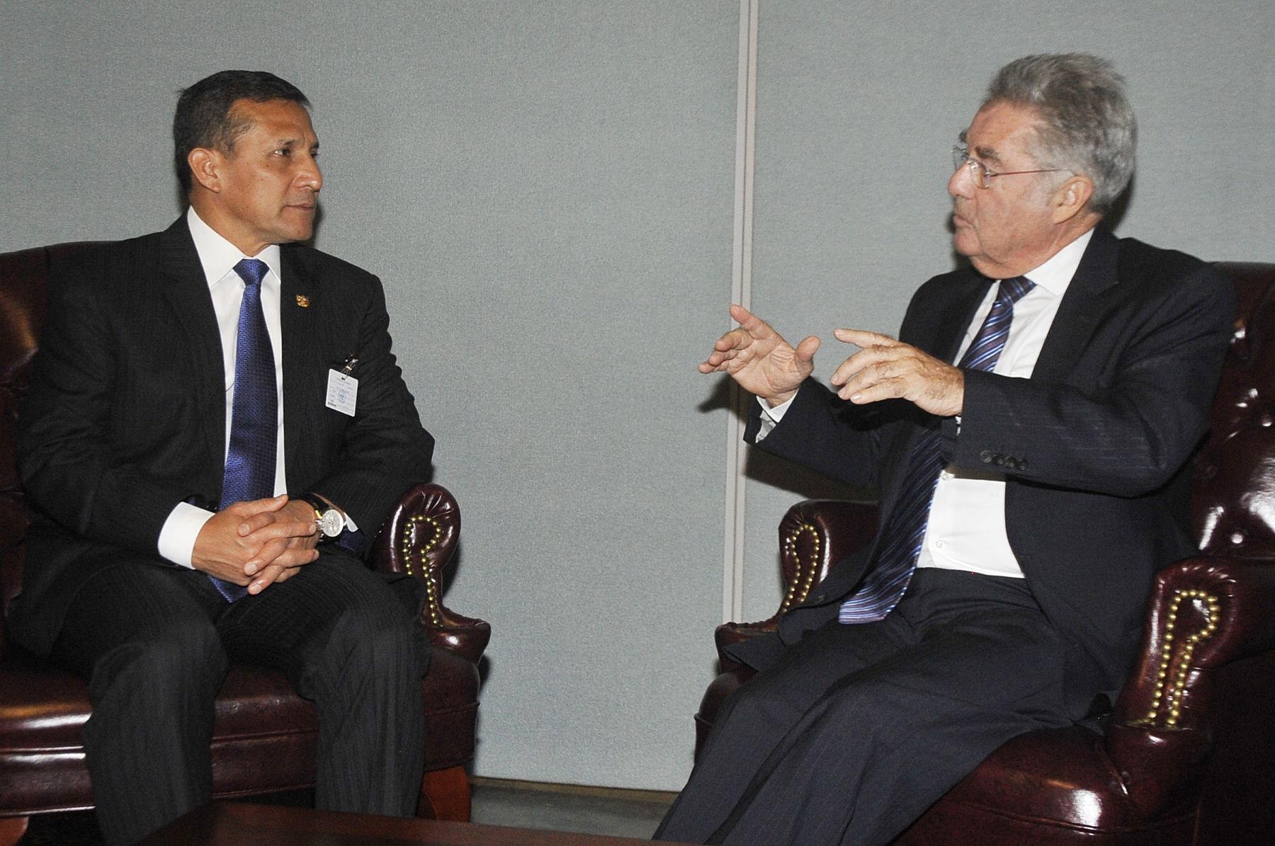 NEW YORK, USA. El presidente Ollanta Humala se reunió esta tarde con su homólogo de Austria, Heinz Fisher, en Nueva York con el propósito de estrechar las relaciones bilaterales e incorporar nuevos temas de interés al trabajo conjunto. Foto: ANDINA/Presidencia