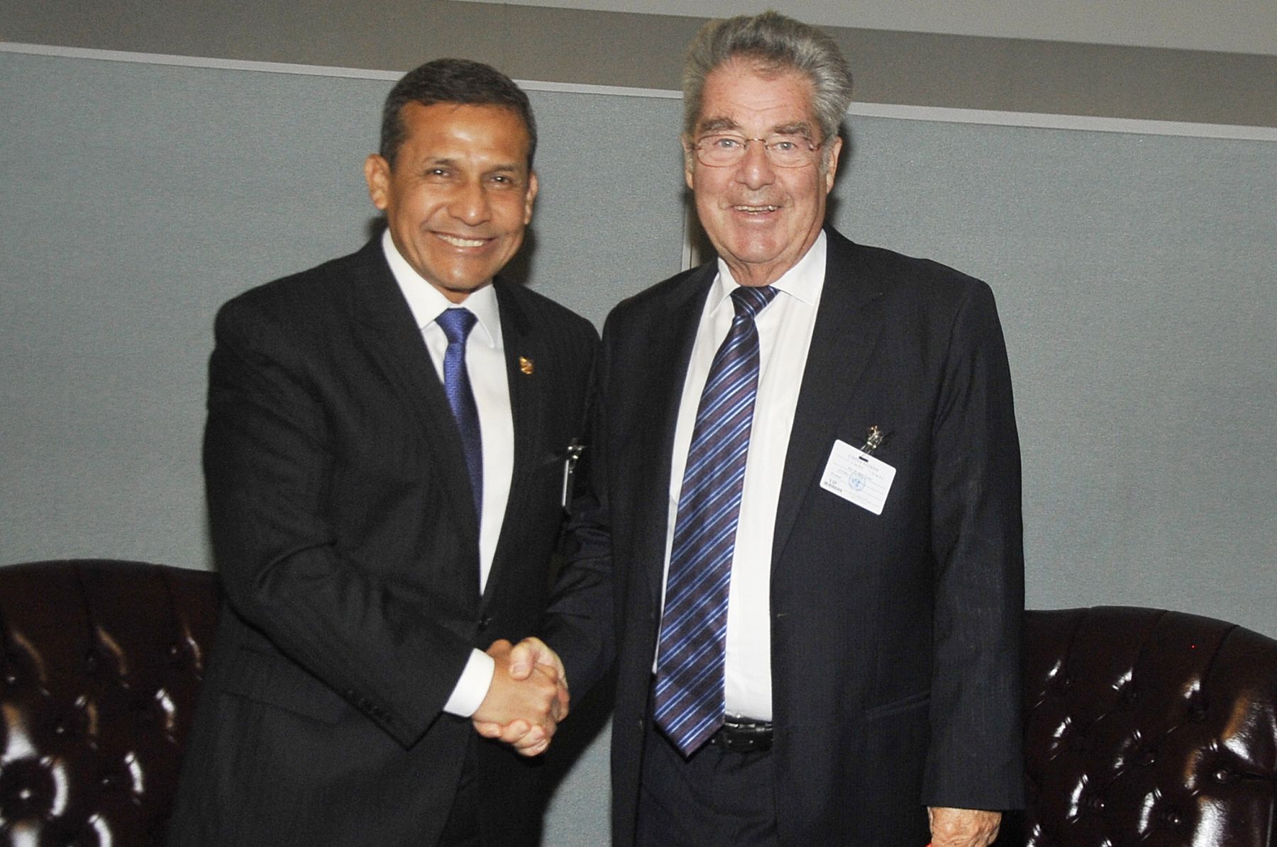NEW YORK, USA. El presidente Ollanta Humala se reunió esta tarde con su homólogo de Austria, Heinz Fisher, en Nueva York con el propósito de estrechar las relaciones bilaterales e incorporar nuevos temas de interés al trabajo conjunto. Foto: ANDINA/Presidencia
