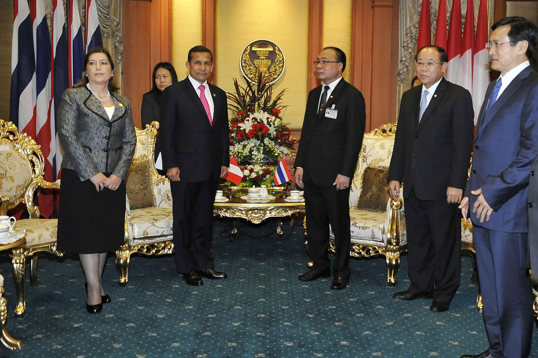 BANGKOK,TAILANDIA-OCTUBRE 05. En la sede de Asamblea Nacional de Tailandia, se desarrolló el diálogo entre el presidente Ollanta Humala Tasso y el Presidente de la Asamblea Nacional y Cámara de Representantes.
 Foto:Andina/Prensa Presidencia