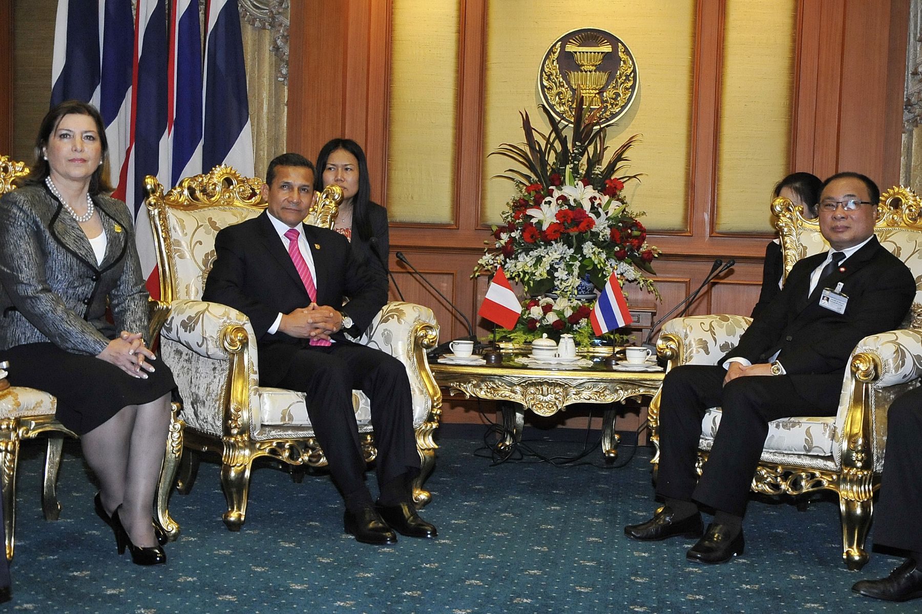 BANGKOK,TAILANDIA-OCTUBRE 05. En la sede de Asamblea Nacional de Tailandia, se desarrolló el diálogo entre el presidente Ollanta Humala Tasso y el Presidente de la Asamblea Nacional y Cámara de Representantes.
 Foto:Andina/Prensa Presidencia