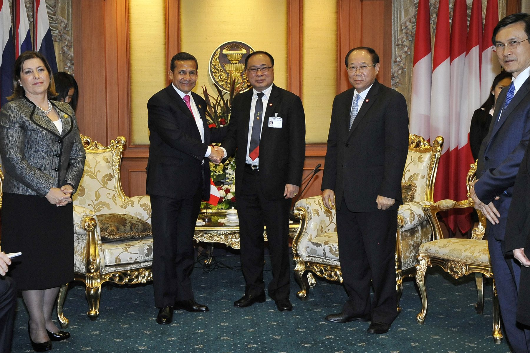 BANGKOK,TAILANDIA-OCTUBRE 05. En la sede de Asamblea Nacional de Tailandia, se desarrolló el diálogo entre el presidente Ollanta Humala Tasso y el Presidente de la Asamblea Nacional y Cámara de Representantes.
 Foto:Andina/Prensa Presidencia