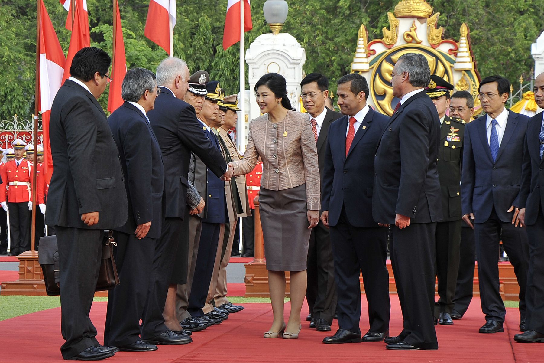 BANGKOK,TAILANDIA-OCTUBRE 05. Presidente Ollanta Humala sostuvo reunión bilateral con la Primera Ministra de Tailandia, Yingluck Shinawatra, en la Casa de Gobierno de este país.
Foto: ANDINA/Prensa Presidencia