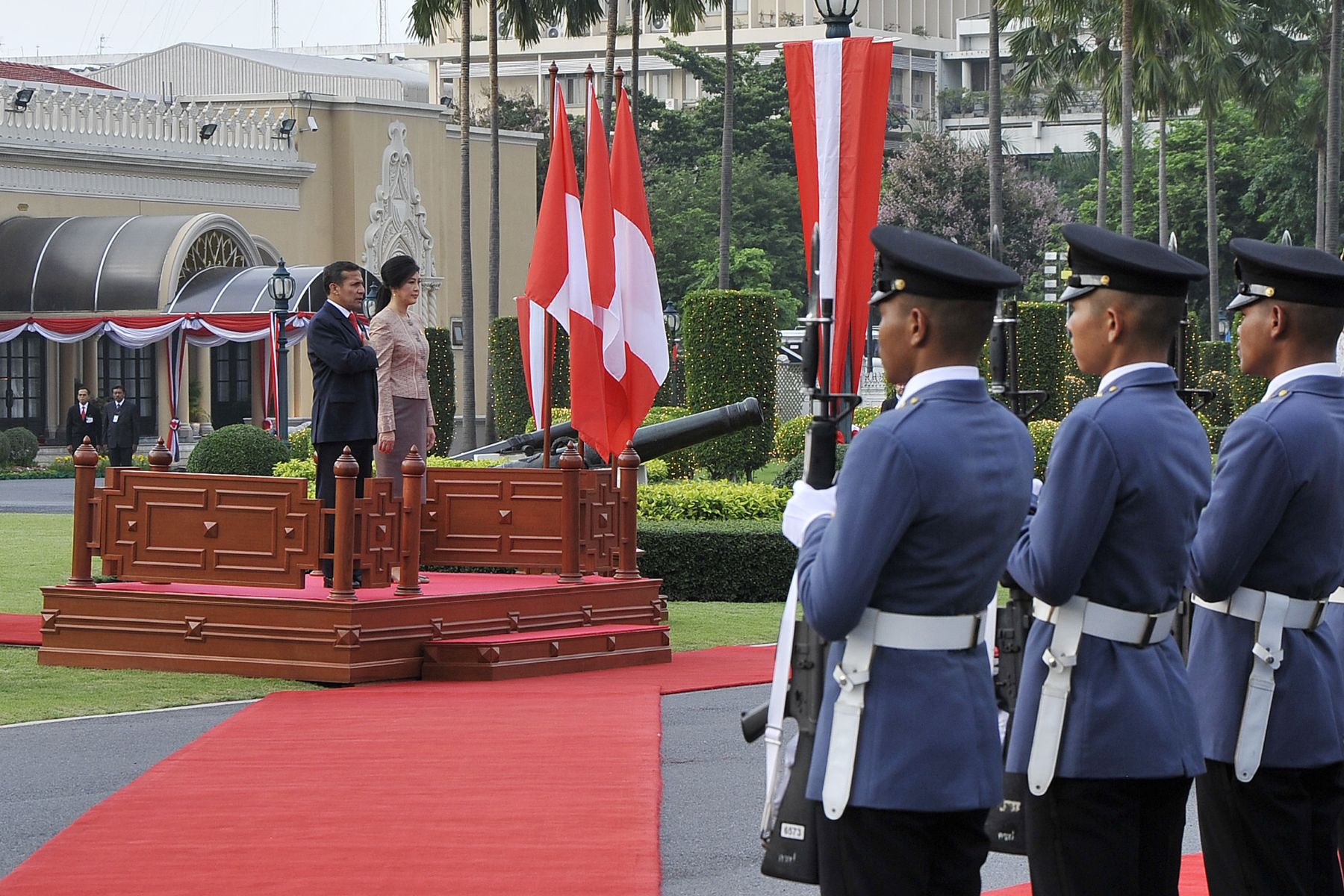 BANGKOK,TAILANDIA-OCTUBRE 05. Presidente Ollanta Humala sostuvo reunión bilateral con la Primera Ministra de Tailandia, Yingluck Shinawatra, en la Casa de Gobierno de este país.
Foto: ANDINA/Prensa Presidencia