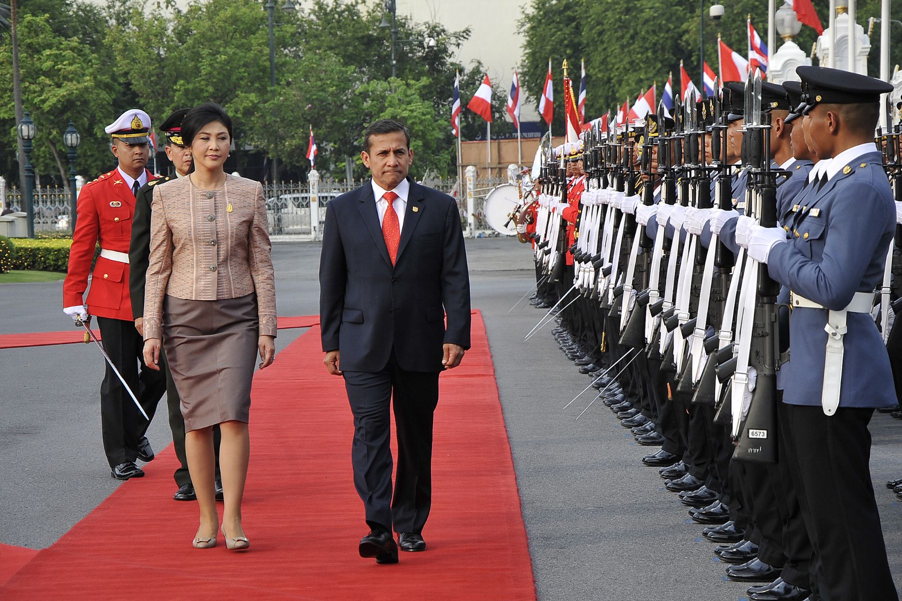 BANGKOK,TAILANDIA-OCTUBRE 05. Presidente Ollanta Humala sostuvo reunión bilateral con la Primera Ministra de Tailandia, Yingluck Shinawatra, en la Casa de Gobierno de este país.
Foto: ANDINA/Prensa Presidencia