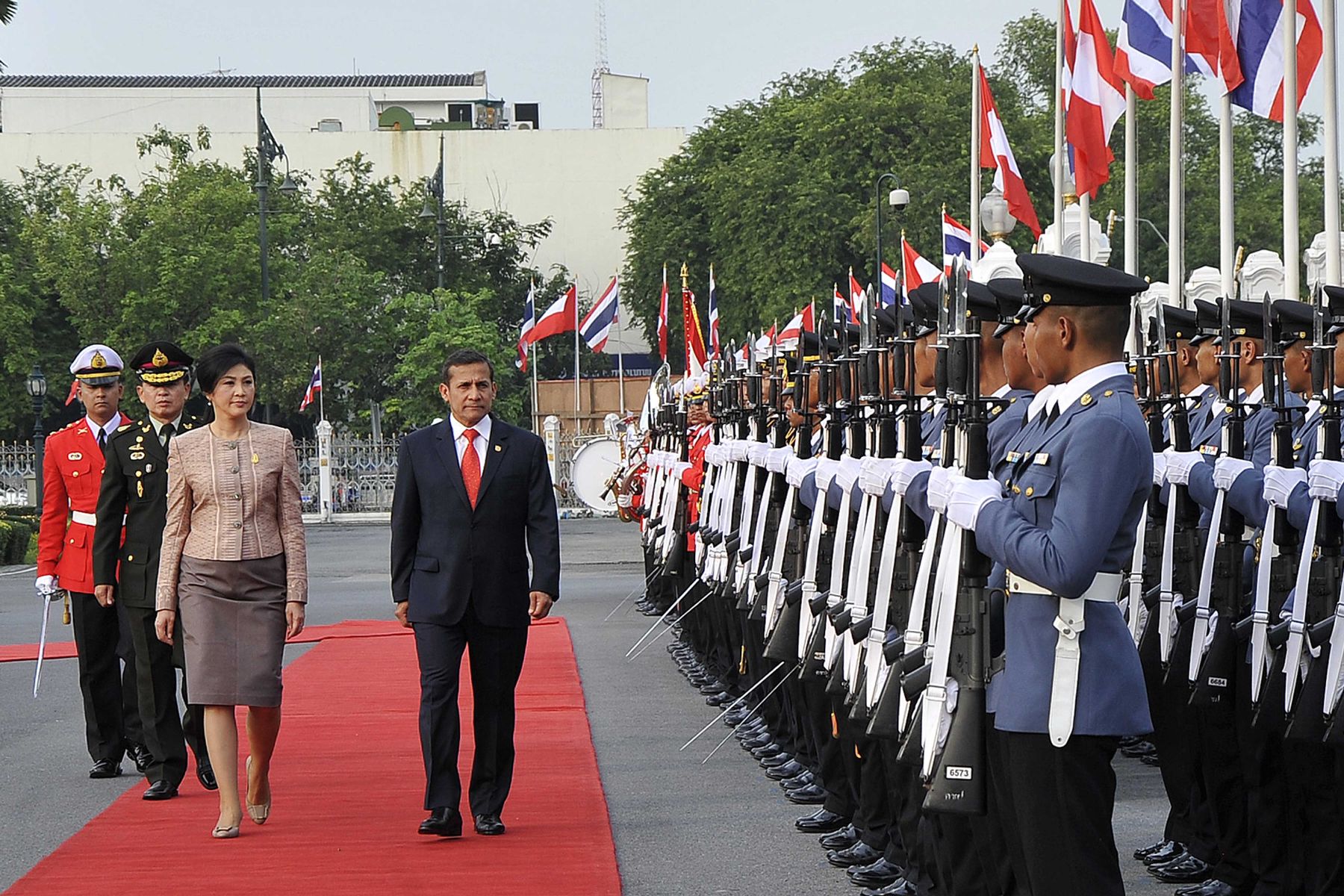 BANGKOK,TAILANDIA-OCTUBRE 05. Presidente Ollanta Humala sostuvo reunión bilateral con la Primera Ministra de Tailandia, Yingluck Shinawatra, en la Casa de Gobierno de este país.
Foto: ANDINA/Prensa Presidencia