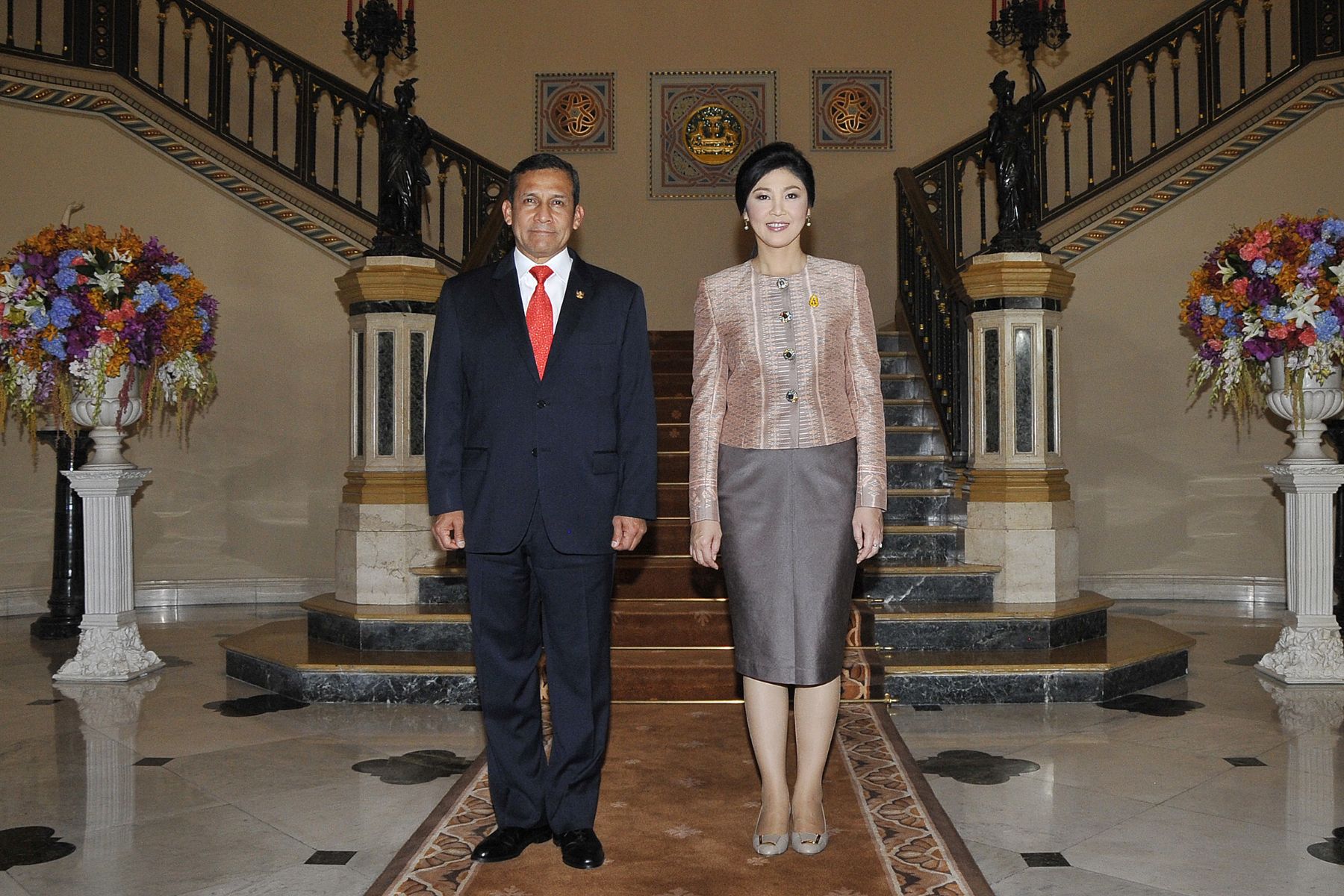 BANGKOK,TAILANDIA-OCTUBRE 05. Presidente Ollanta Humala sostuvo reunión bilateral con la Primera Ministra de Tailandia, Yingluck Shinawatra, en la Casa de Gobierno de este país.
Foto: ANDINA/Prensa Presidencia