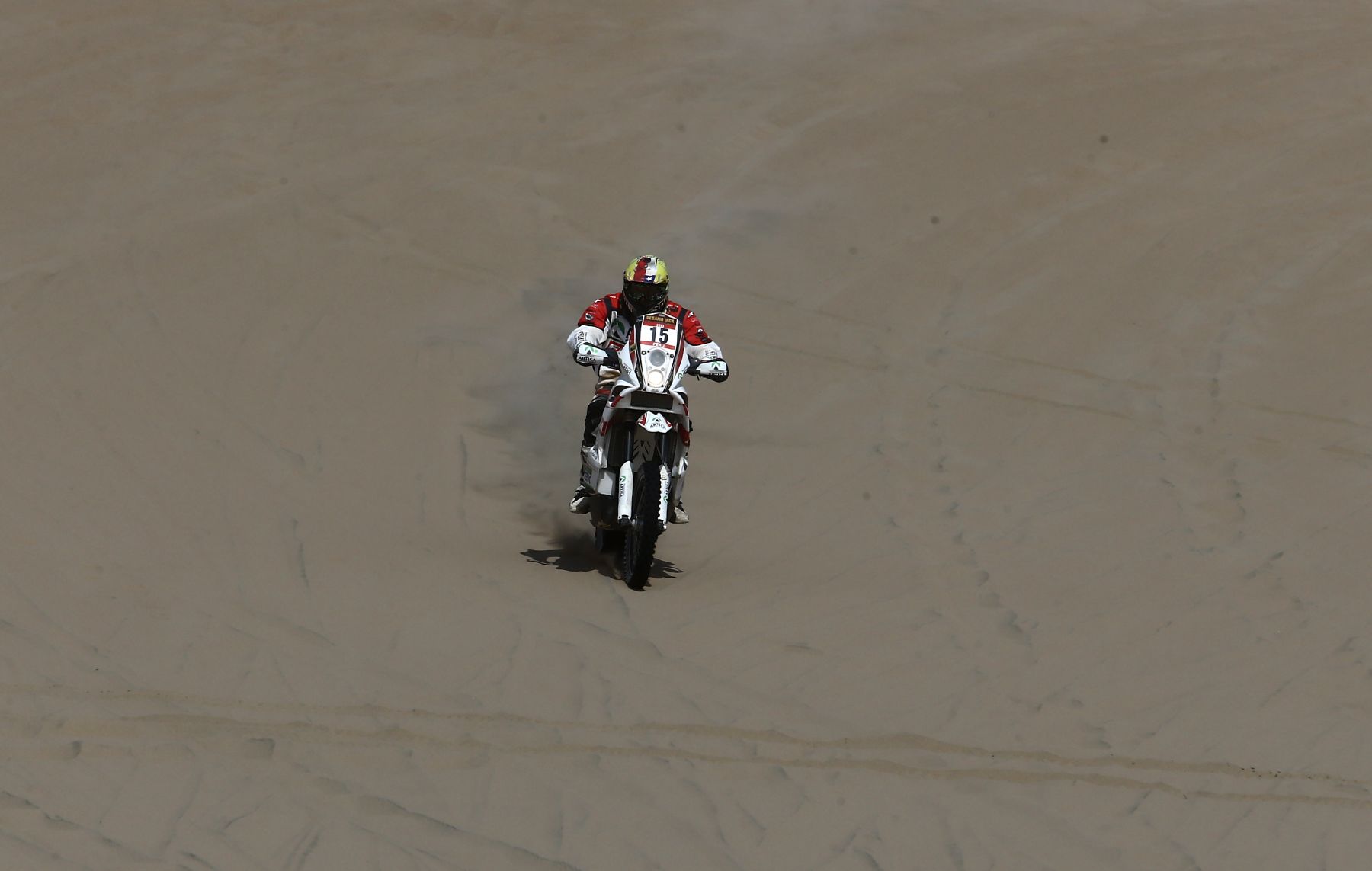 PISCO,PERÚ,OCTUBRE 06.Piloto de moto Pablo Quintanilla de Chile ganador del Desafío Inca 2013 .Foto: ANDINA/Jack Ramón