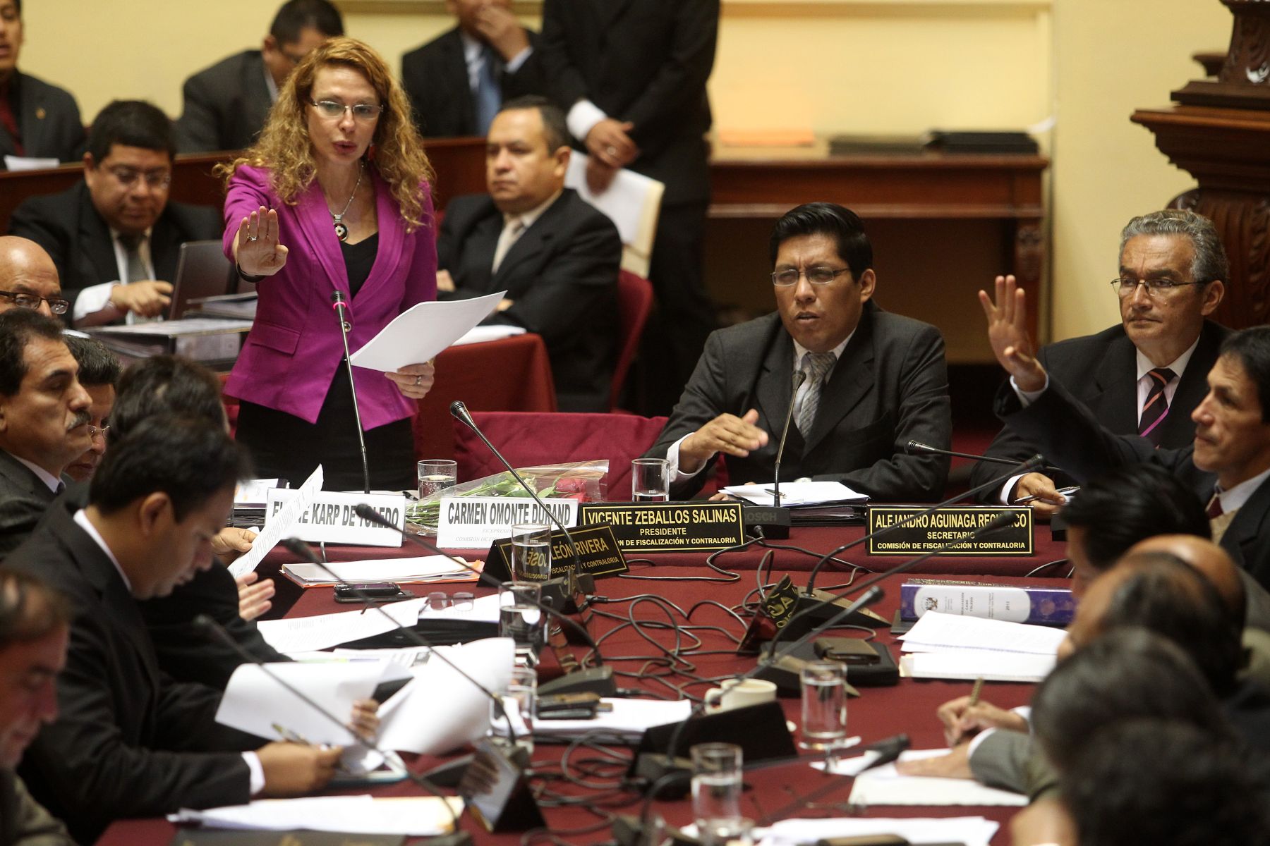La ex primera dama Eliane Karp se presenta ante la Comisión de Fiscalización del Congreso de la República. Foto: ANDINA/Marco del Río.