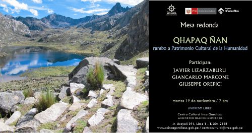 Afiche de la mesa redonda sobre el Qhapaq Ñan.