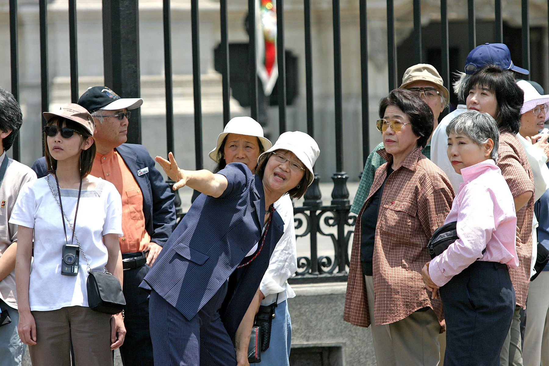 Asian tourists visiting Peru