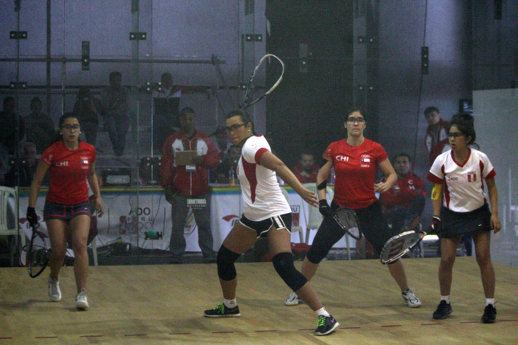 LIMA PERU NOVIEMBRE 22. La Congresista Karla Schaefer, representa al Perú en Racquettball por los Juegos Bolivarianos 2013 en la Villa deportiva del Callao. Foto: ANDINA/Hector Vinces