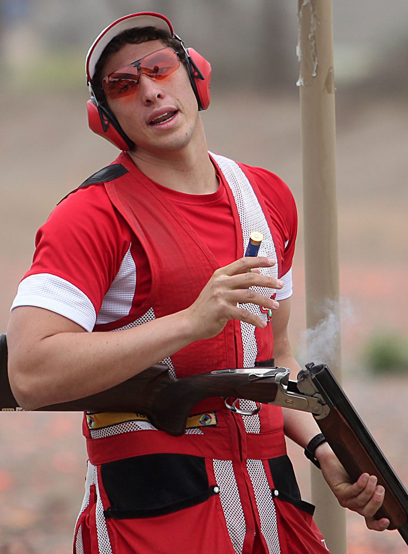 LIMA, PERÚ - NOVIEMBRE 23. Nicolás Pacheco disputa su clasificación en la disciplina de Tiro en los Juegos Deportivos Bolivarianos. Foto: ANDINA/Marco del Río