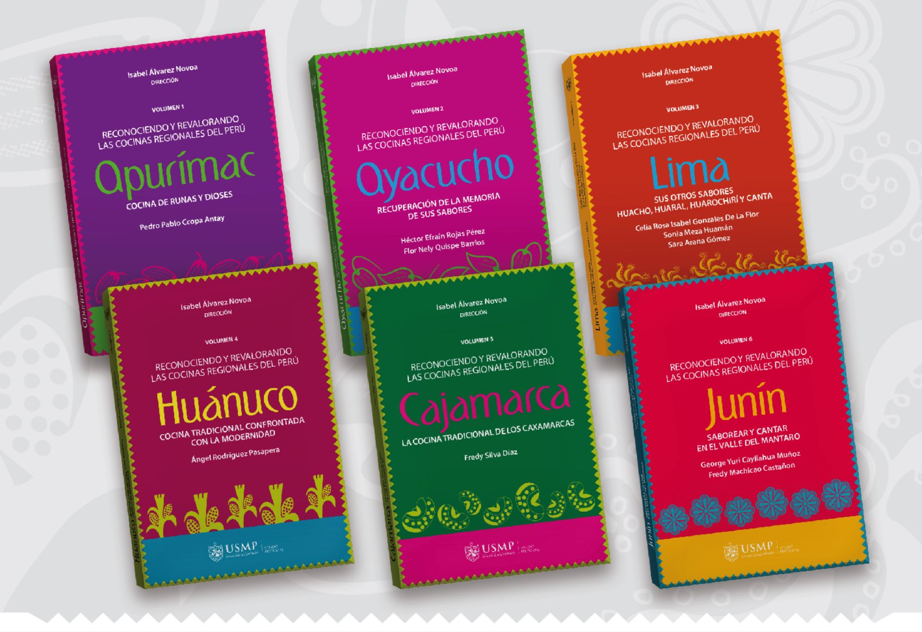 La colección de libros sobre comida regional incluye seis volúmenes.