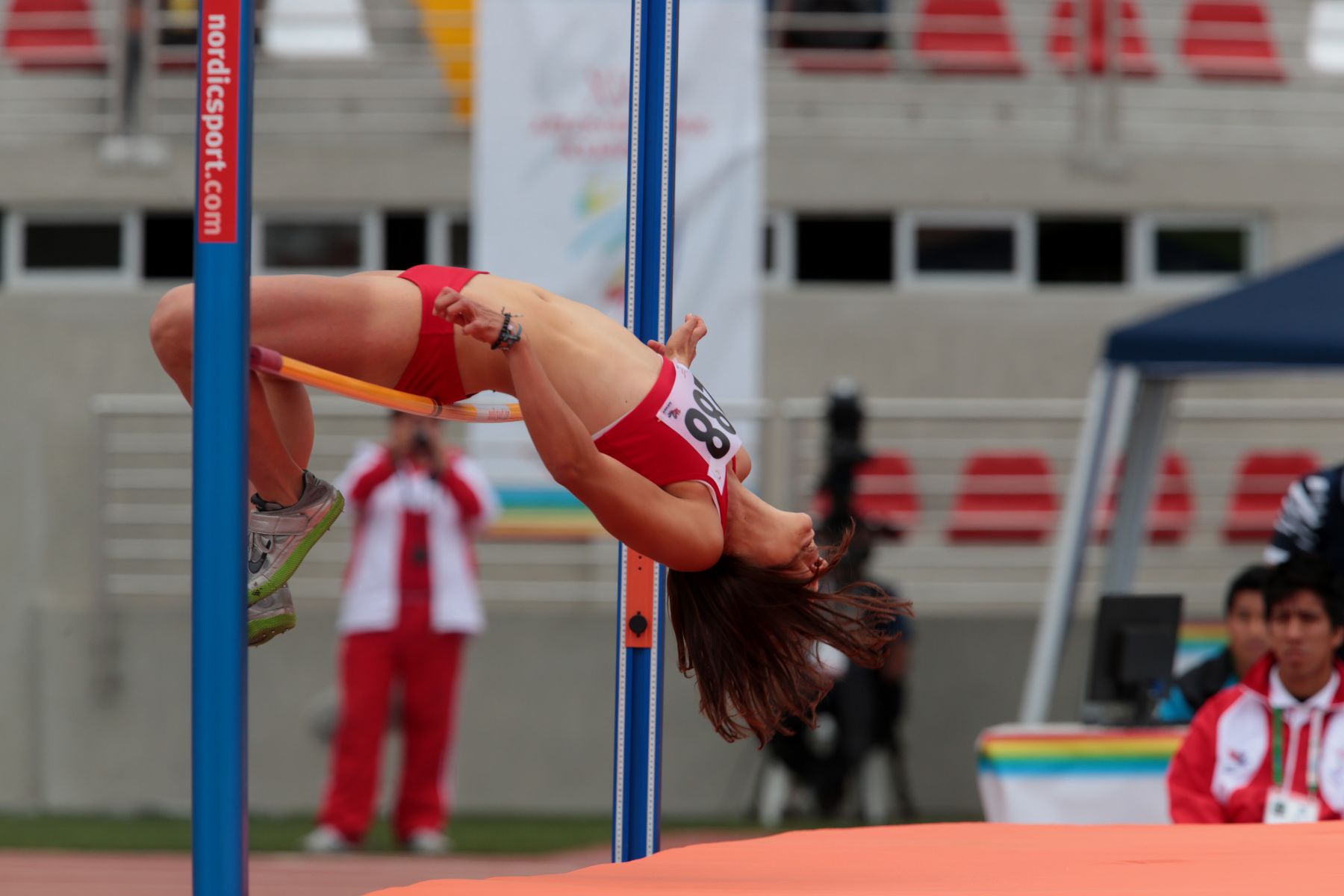 TRUJILLO,PERÚ-NOVIEMBRE 28.Atletas en competencia de salto alto en los XVII Juegos Deportivos Bolivarianos. Foto: ANDINA/Jack Ramón