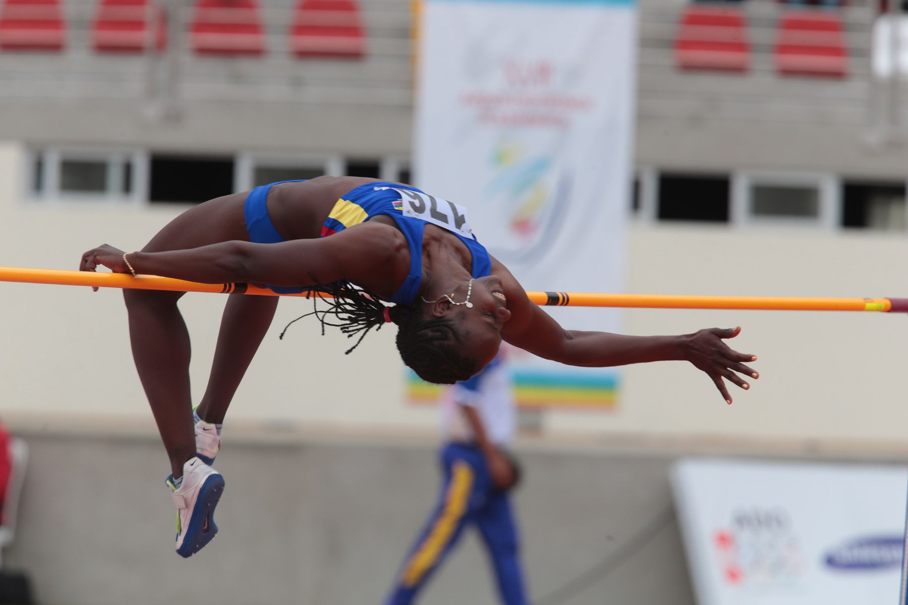 TRUJILLO,PERÚ-NOVIEMBRE 28.Atletas en competencia de salto alto en los XVII Juegos Deportivos Bolivarianos. Foto: ANDINA/Jack Ramón