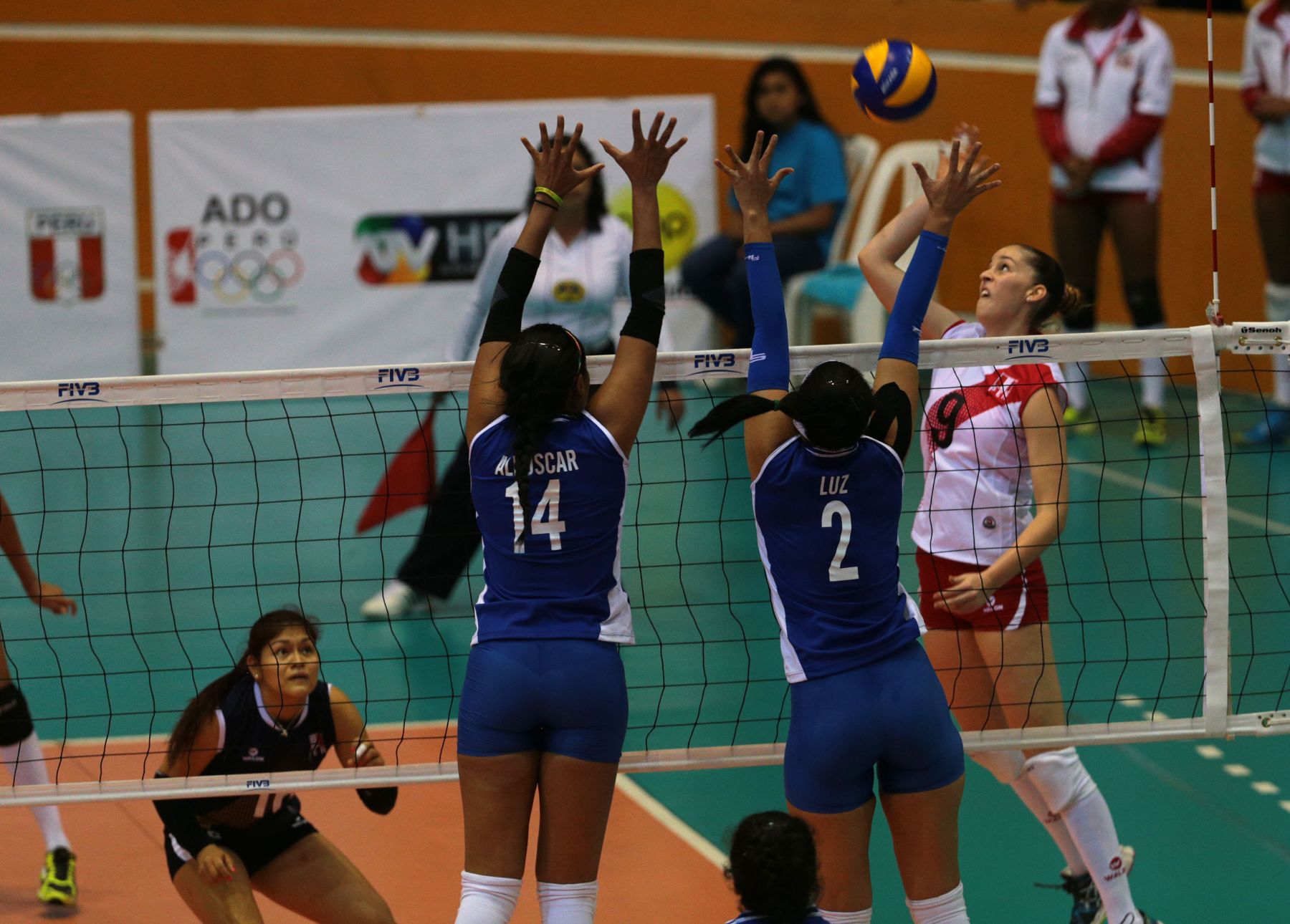 TRUJILLO,PERÚ-NOVIEMBRE 29.Selección peruana sub 23  de vóley ganó la medalla de oro al  derrotar a su similar de Venezuela por 3 a 0  en los XVII Juegos Deportivos Bolivarianos. Foto: ANDINA/Jack Ramón