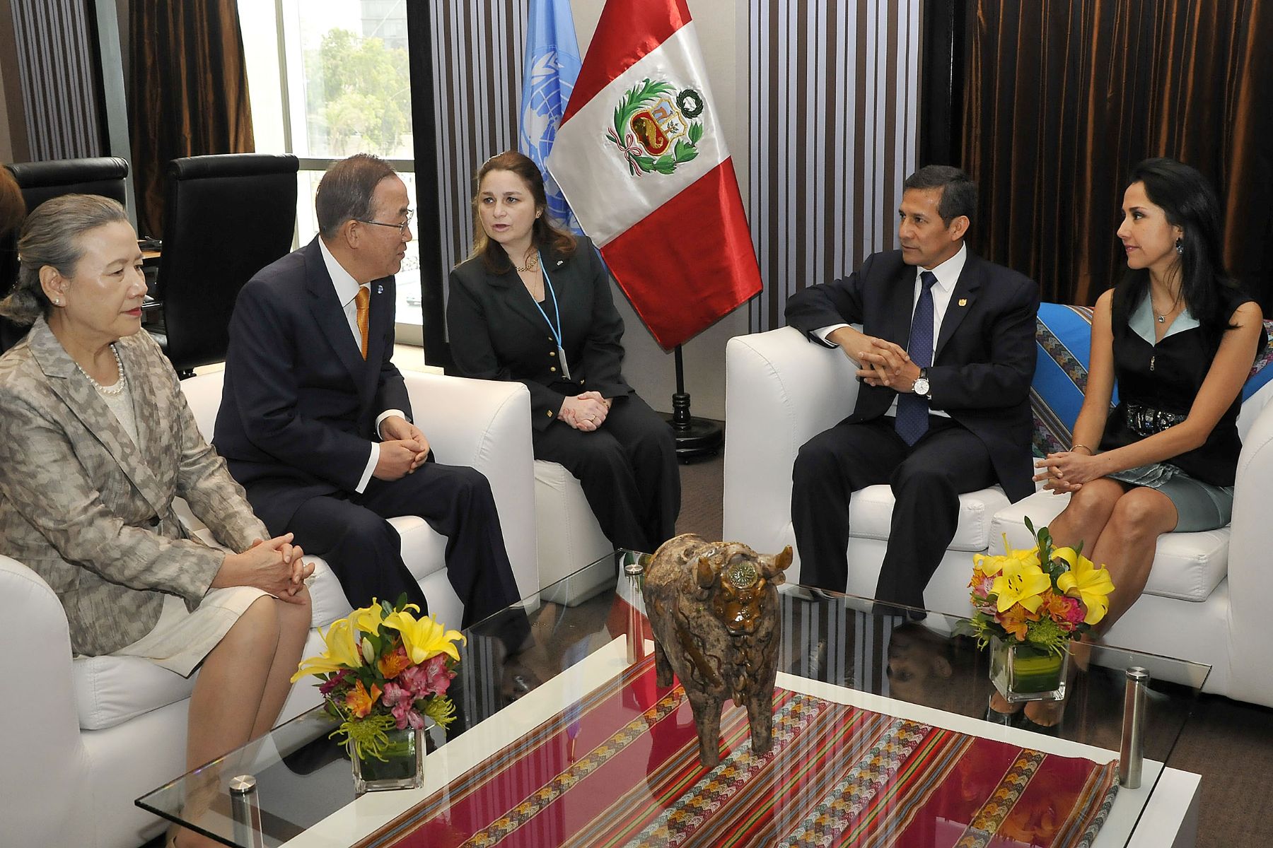 SAN ISIDRO. 2 DE DICIEMBRE. XV Conferencia General de ONUDI en Lima: presidente Ollanta Humala sostuvo encuentro con el Secretario General de la ONU, Ban Ki-moon, y el Director de ONUDI, Li Yong. Foto: ANDINA/Prensa Presidencia