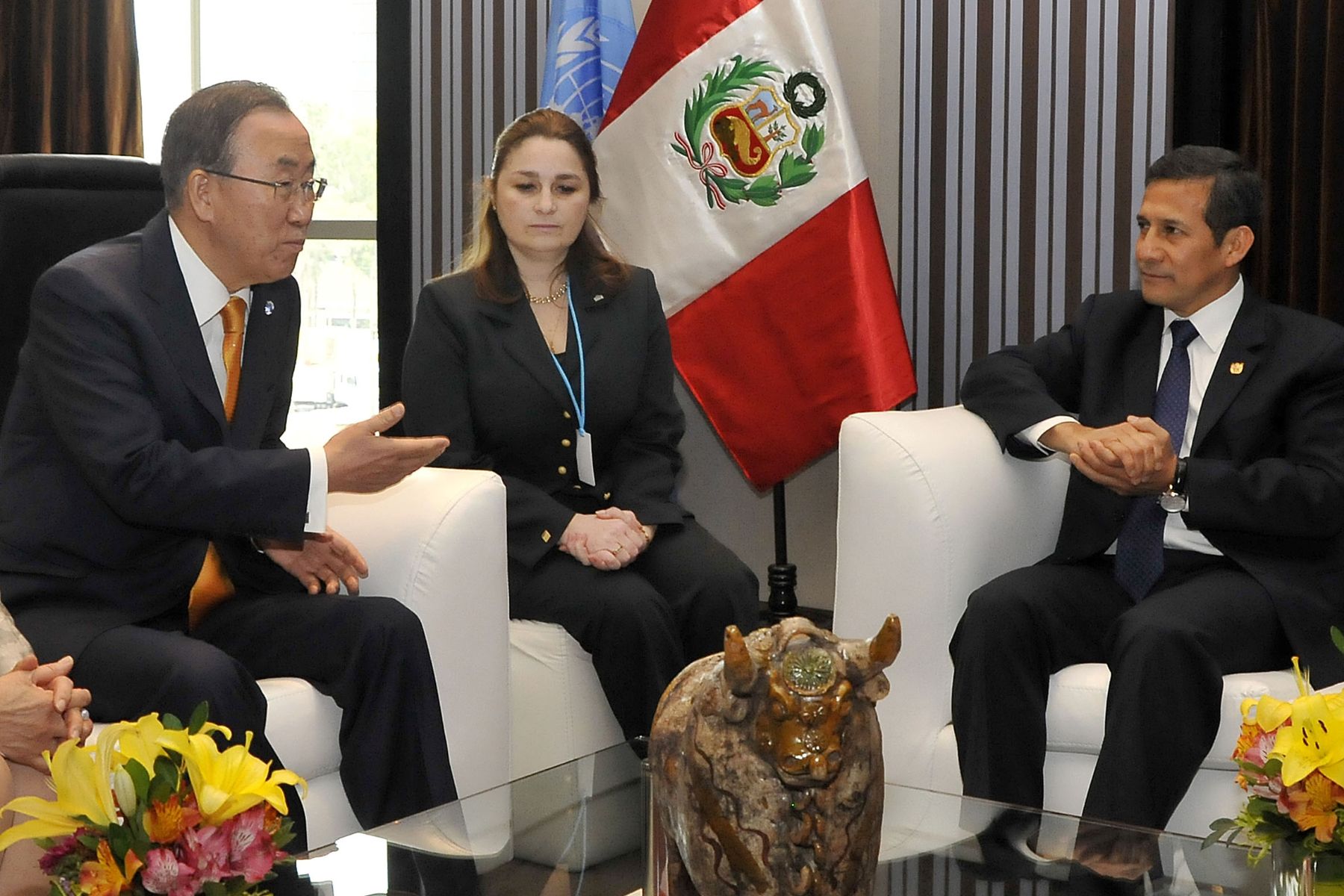 SAN ISIDRO. 2 DE DICIEMBRE. XV Conferencia General de ONUDI en Lima: presidente Ollanta Humala sostuvo encuentro con el Secretario General de la ONU, Ban Ki-moon, y el Director de ONUDI, Li Yong. Foto: ANDINA/Prensa Presidencia
