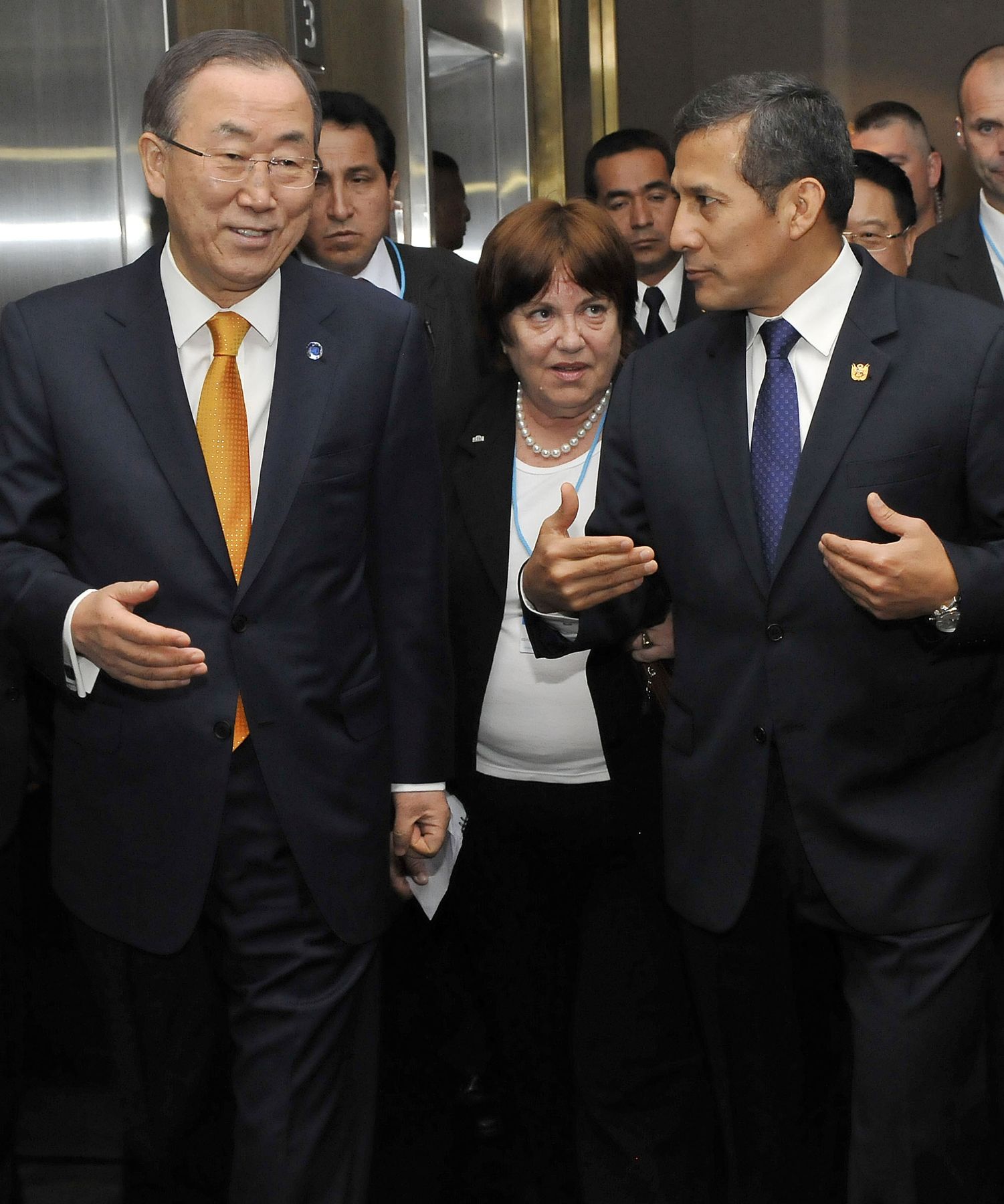 SAN ISIDRO. 2 DE DICIEMBRE. XV Conferencia General de ONUDI en Lima: presidente Ollanta Humala sostuvo encuentro con el Secretario General de la ONU, Ban Ki-moon, y el Director de ONUDI, Li Yong. Foto: ANDINA/Prensa Presidencia