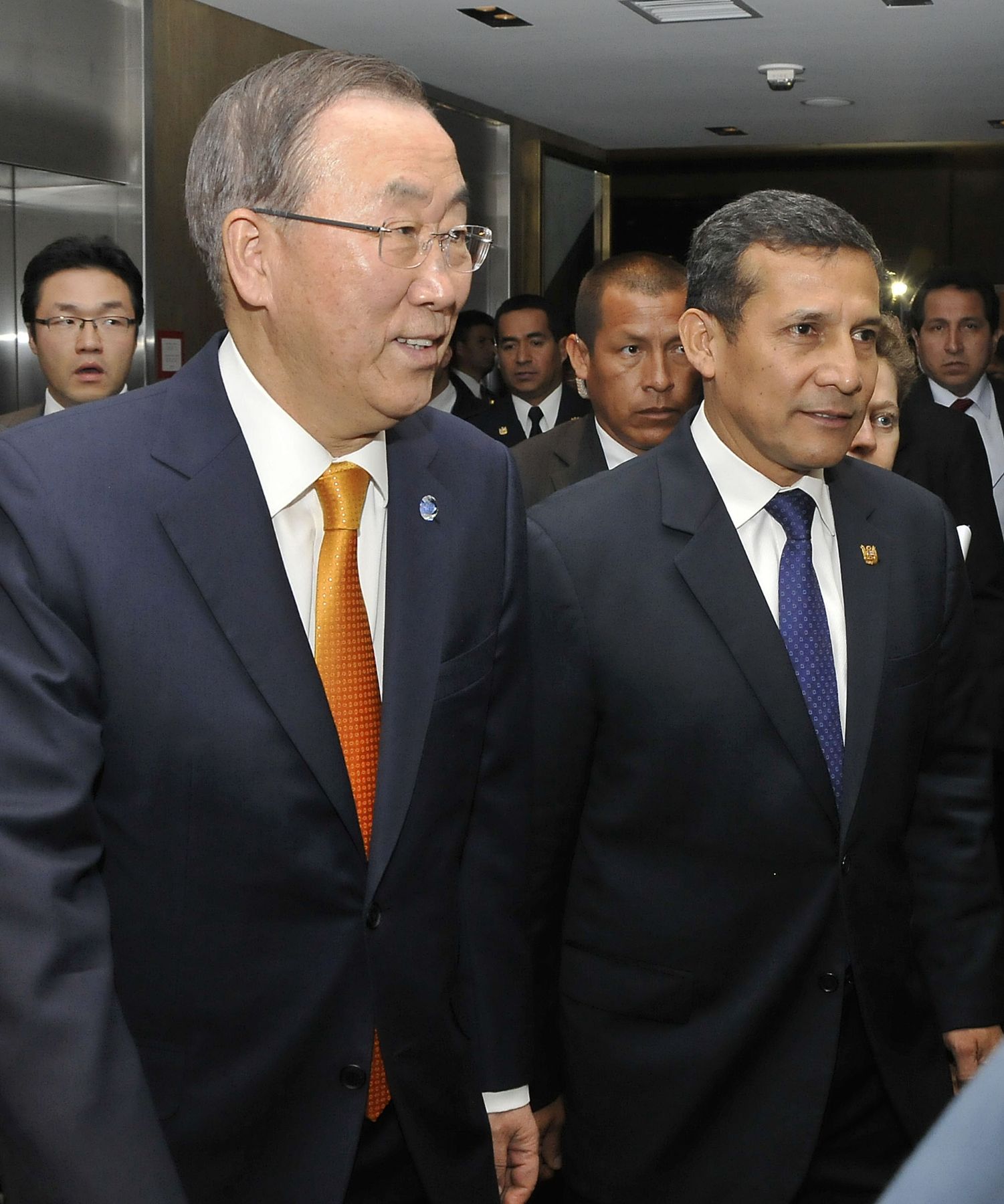 SAN ISIDRO. 2 DE DICIEMBRE. XV Conferencia General de ONUDI en Lima: presidente Ollanta Humala sostuvo encuentro con el Secretario General de la ONU, Ban Ki-moon, y el Director de ONUDI, Li Yong. Foto: ANDINA/Prensa