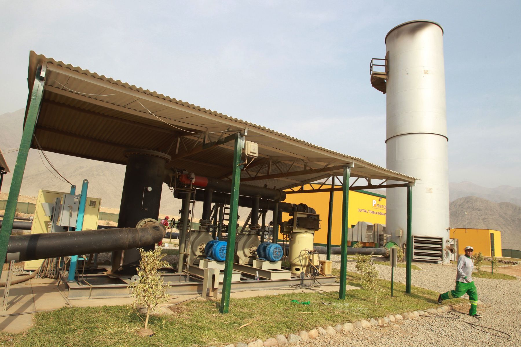 Huaycoloro es la primera central térmica de biomasa que genera energía renovable mediante el debido recojo y tratamiento de residuos orgánicos de Lima. ANDINA/Carlos Lezama