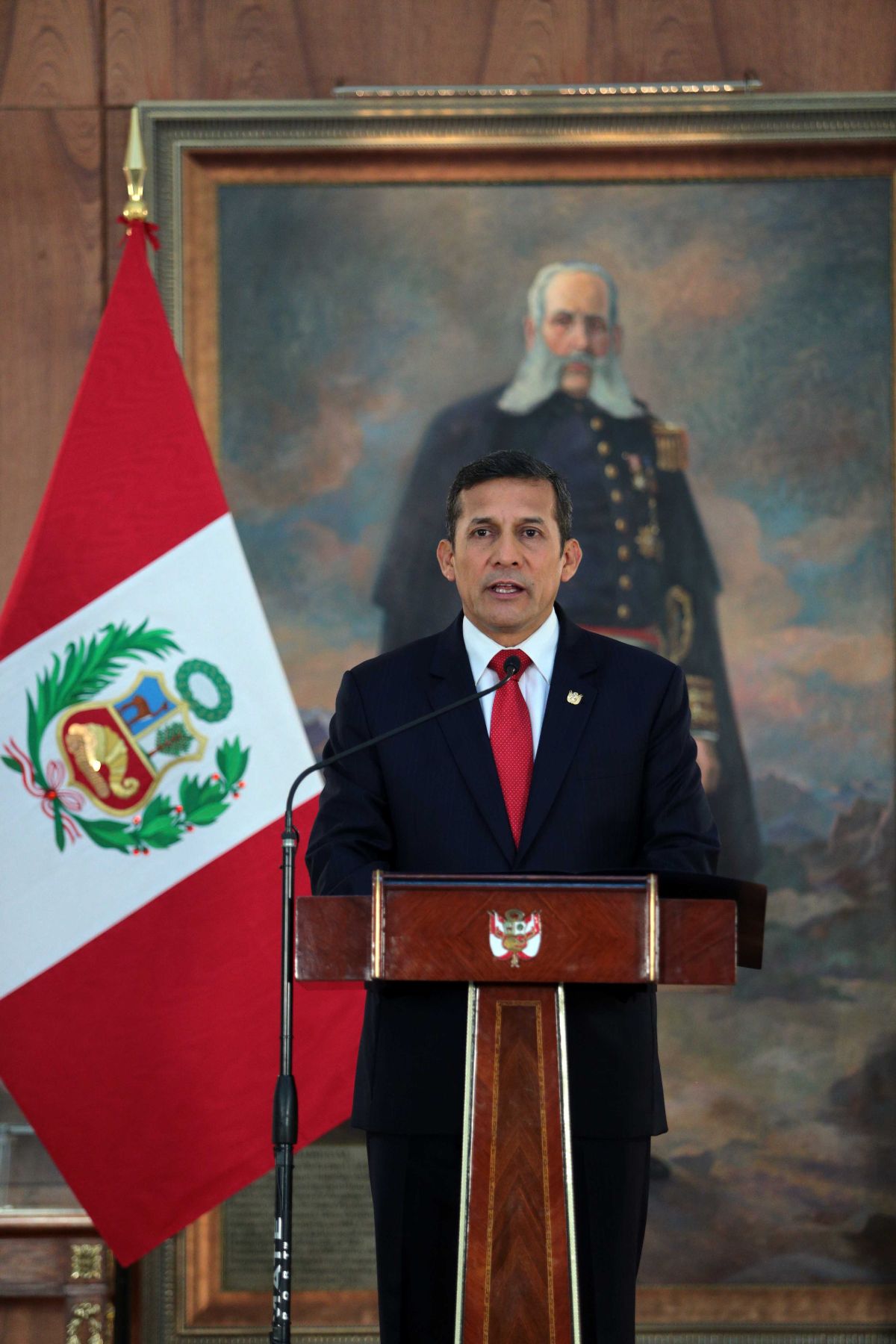 LIMA,PERU ENERO 27. Mensaje a la Nación del Presidente de la República Ollanta Humala Tasso,en torno al fallo de la Haya.
Foto:Andina/Carlos Lezama