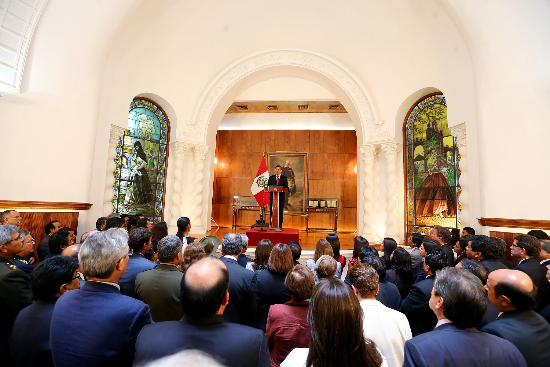 LIMA,PERU ENERO 27. Mensaje a la Naciòn del Presidente de la Republica Ollanta Humala Tasso,en torno al fallo de la Haya.

Foto: Andina/Prensa Presidencia