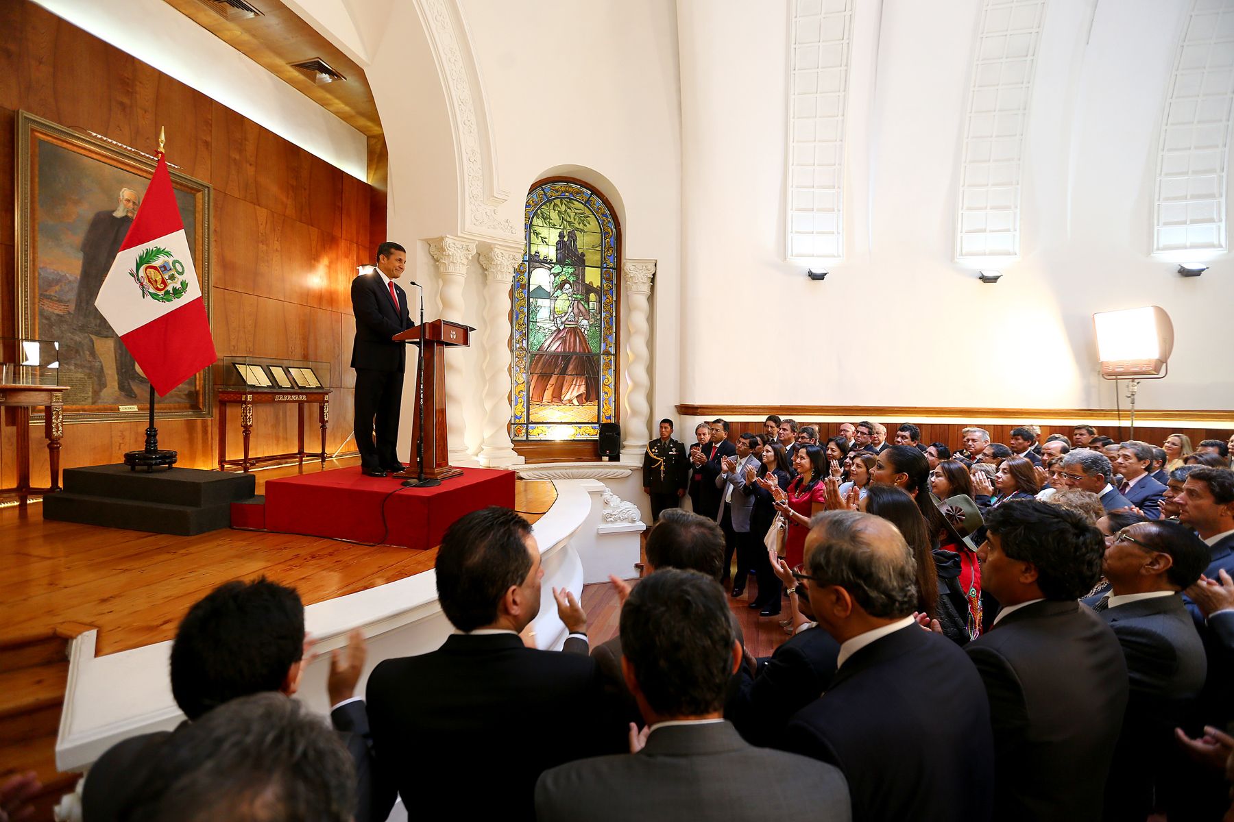 LIMA,PERU ENERO 27. Mensaje a la Naciòn del Presidente de la Republica Ollanta Humala Tasso,en torno al fallo de la Haya.

Foto: Andina/Prensa Presidencia