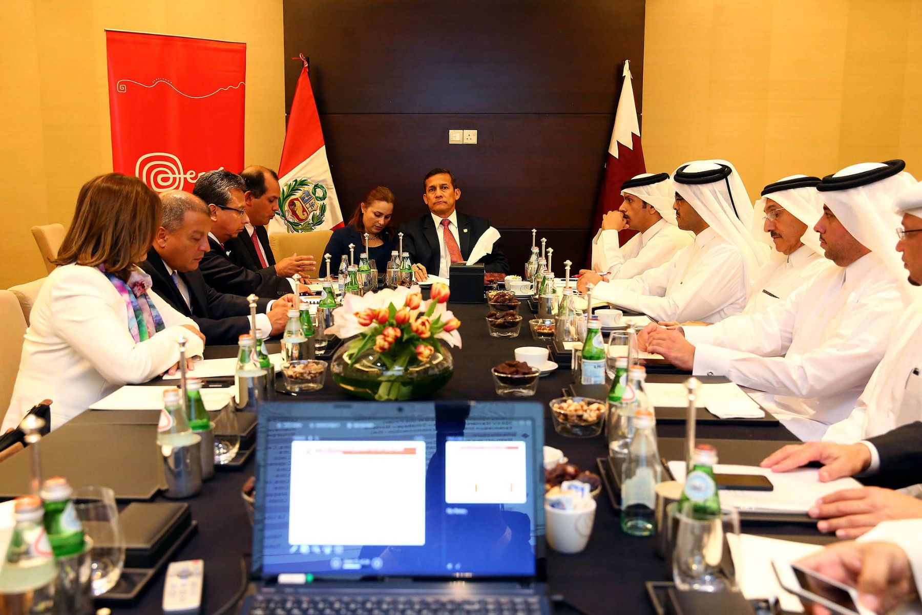 President Ollanta Humala met Qatari enterpreneurs in Doha. Photo:ANDINA/Prensa Presidencia