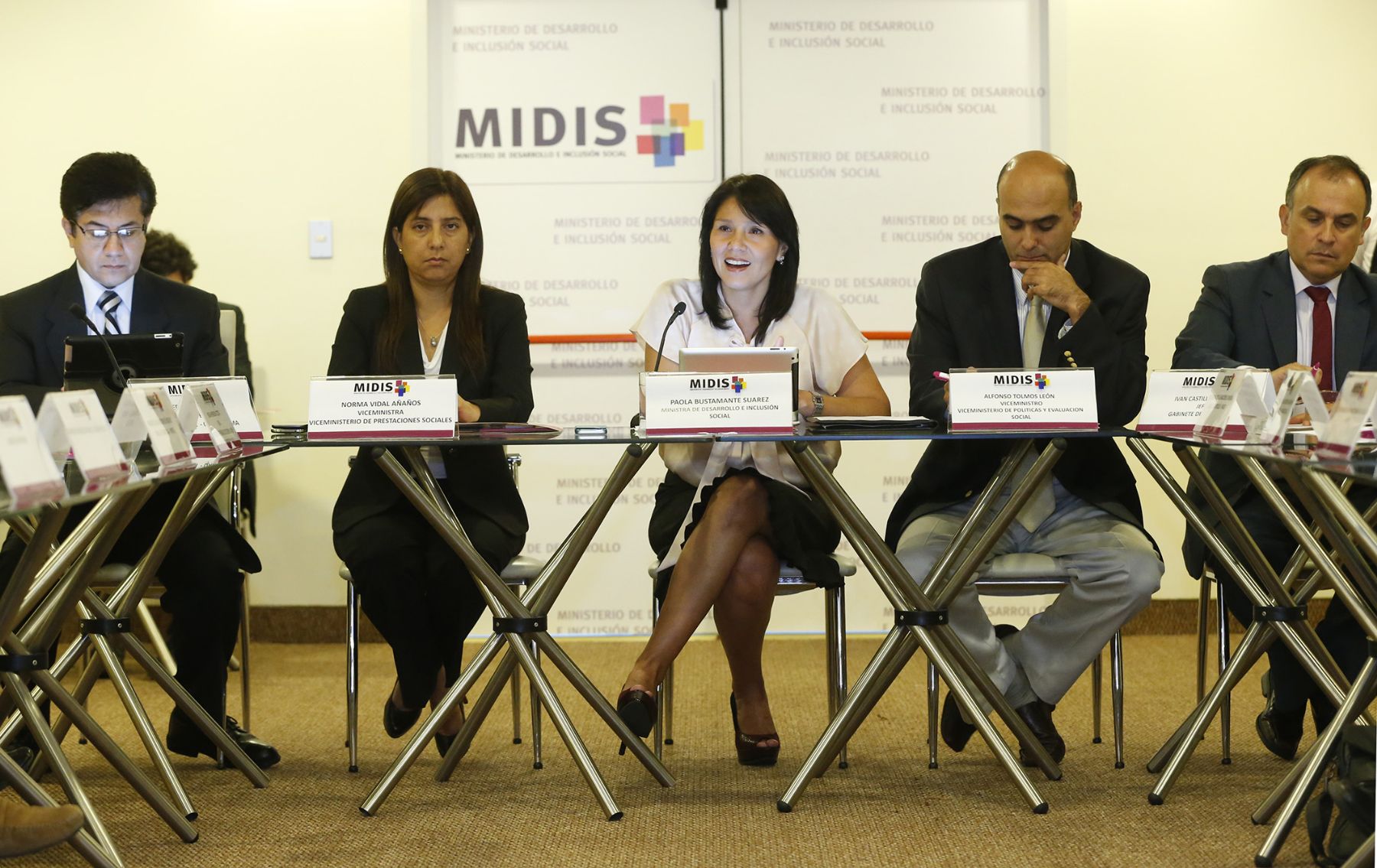 Ministra Paola Bustamante y agencias de cooperación internacional. Foto: Midis.