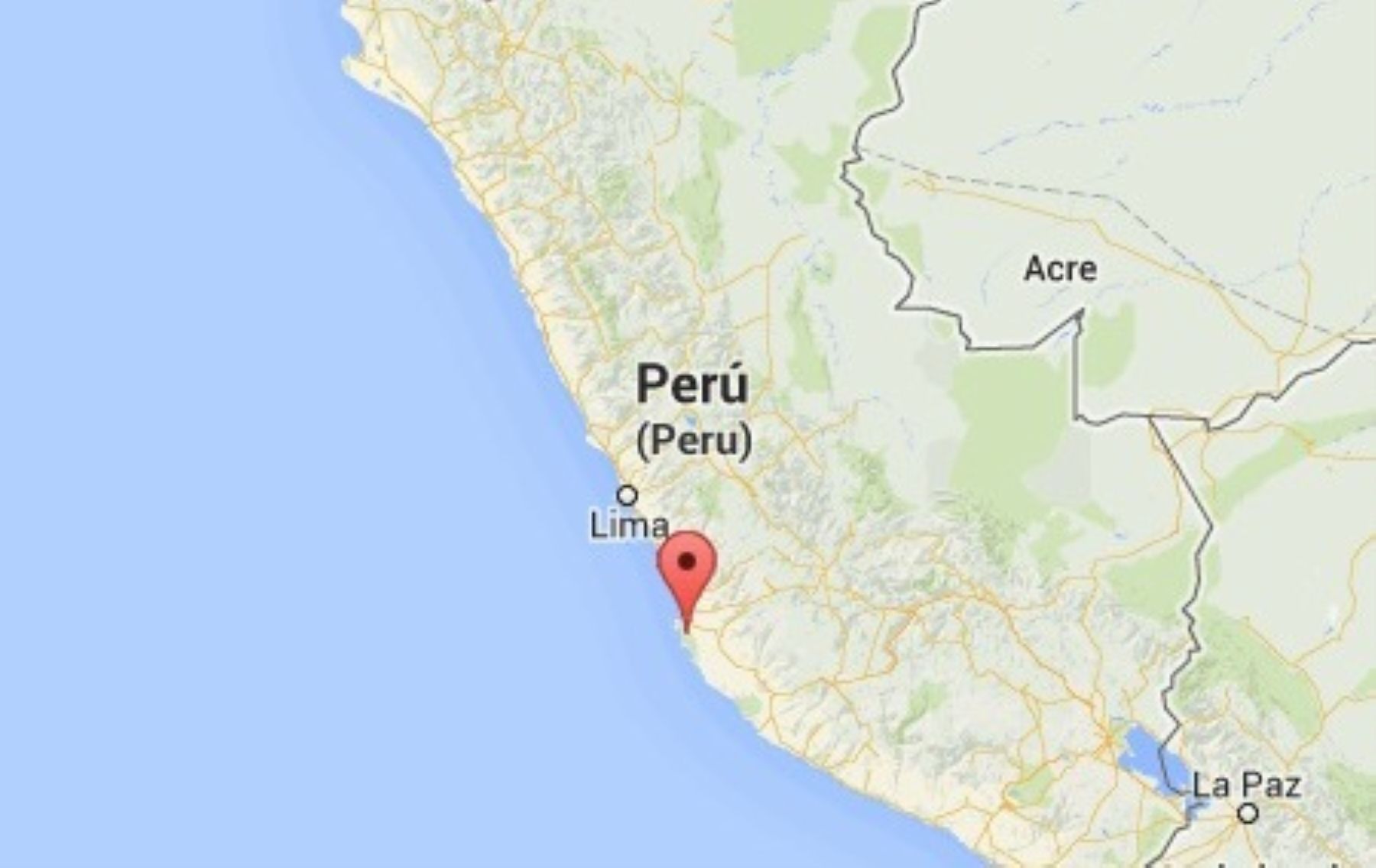 El epicentro del sismo se ubicó al sur de Pisco, en Ica.
