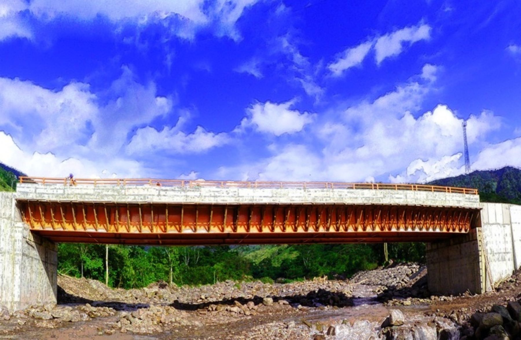 Construcción de puente Chivis se encuentra en un avance de 85.51 %. Foto: ANDINA/Difusión.