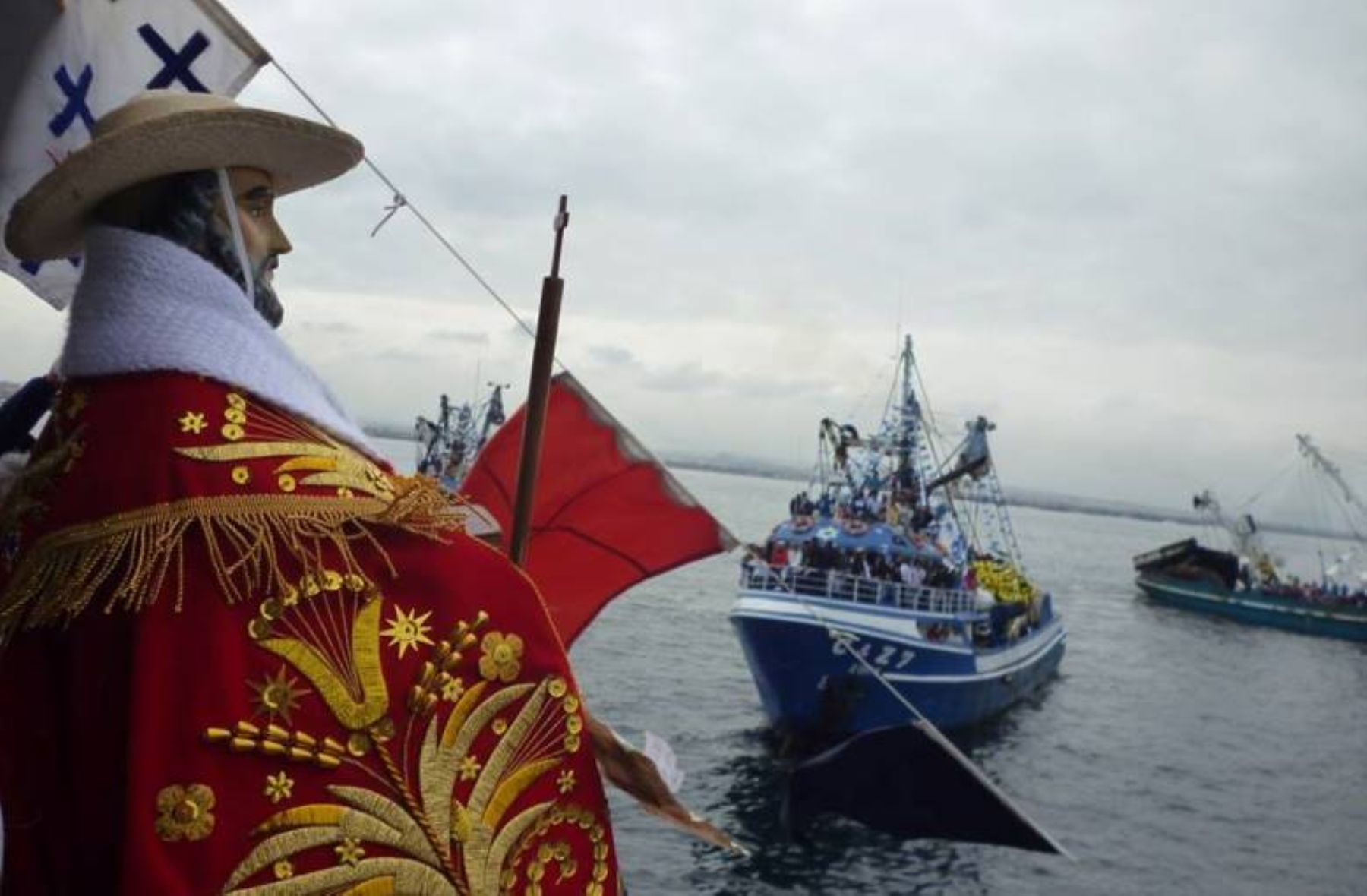 Nave industrial llevará imagen de San Pedrito en procesión marítima en mar de Chimbote. ANDINA