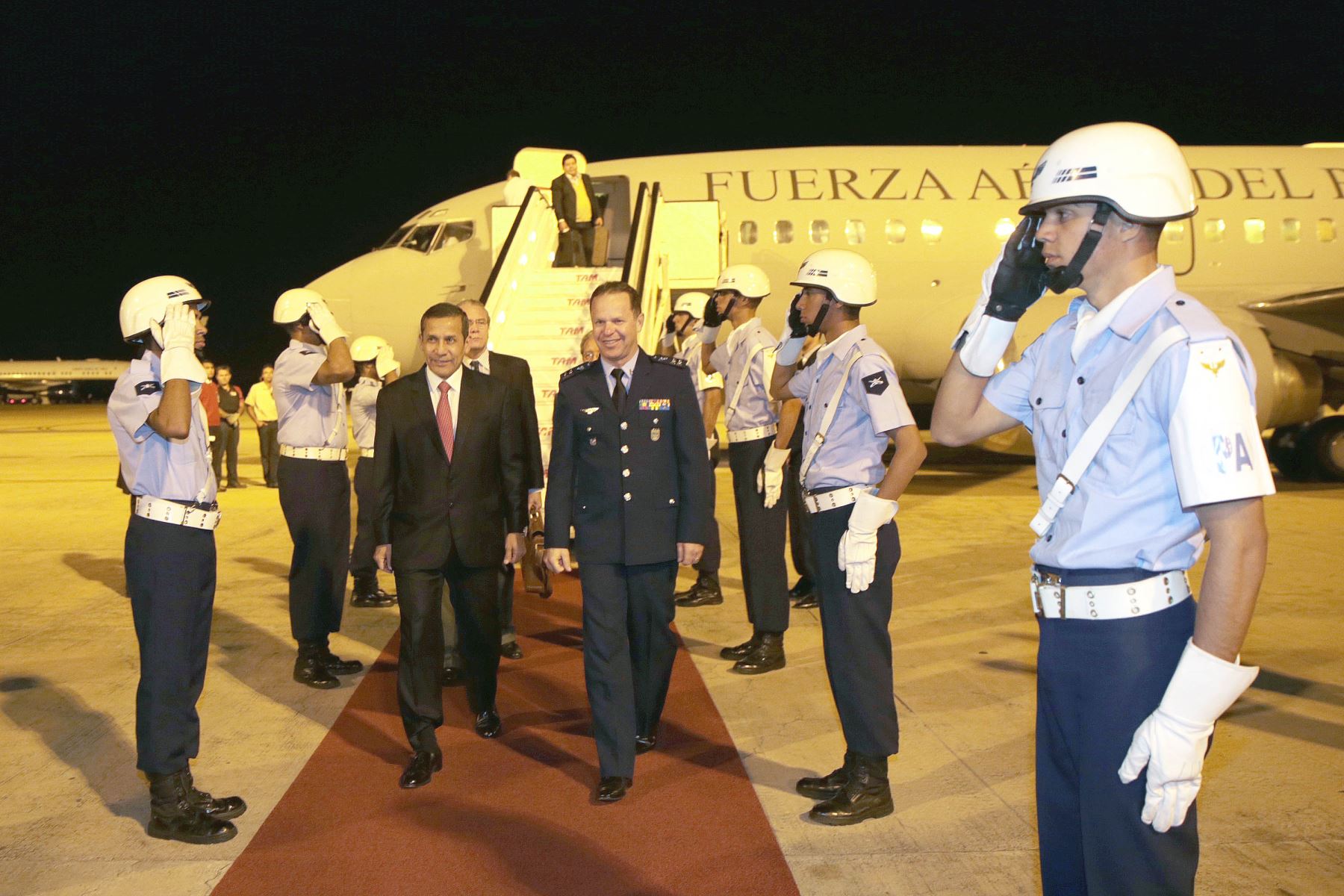 President Humala arrived in Brasilia to attend sixth BRICS summit.
