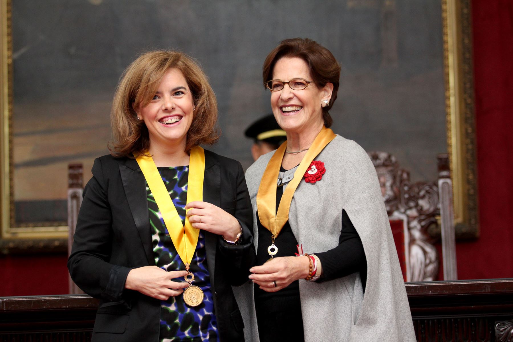 Spanish Vice President Soraya Saenz and Lima