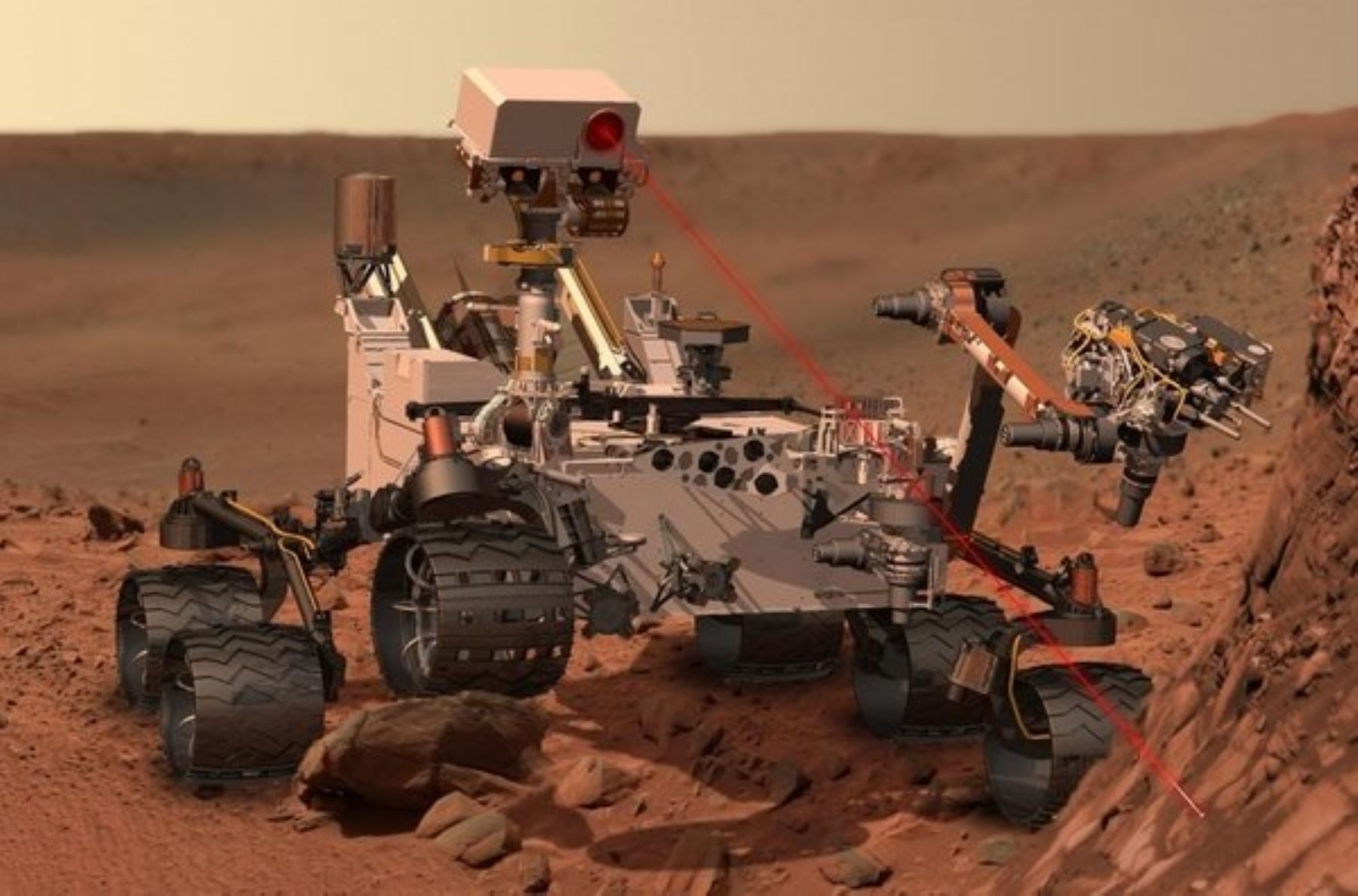Curiosity se prepara para una cuarta perforación en Marte. Foto: AFP