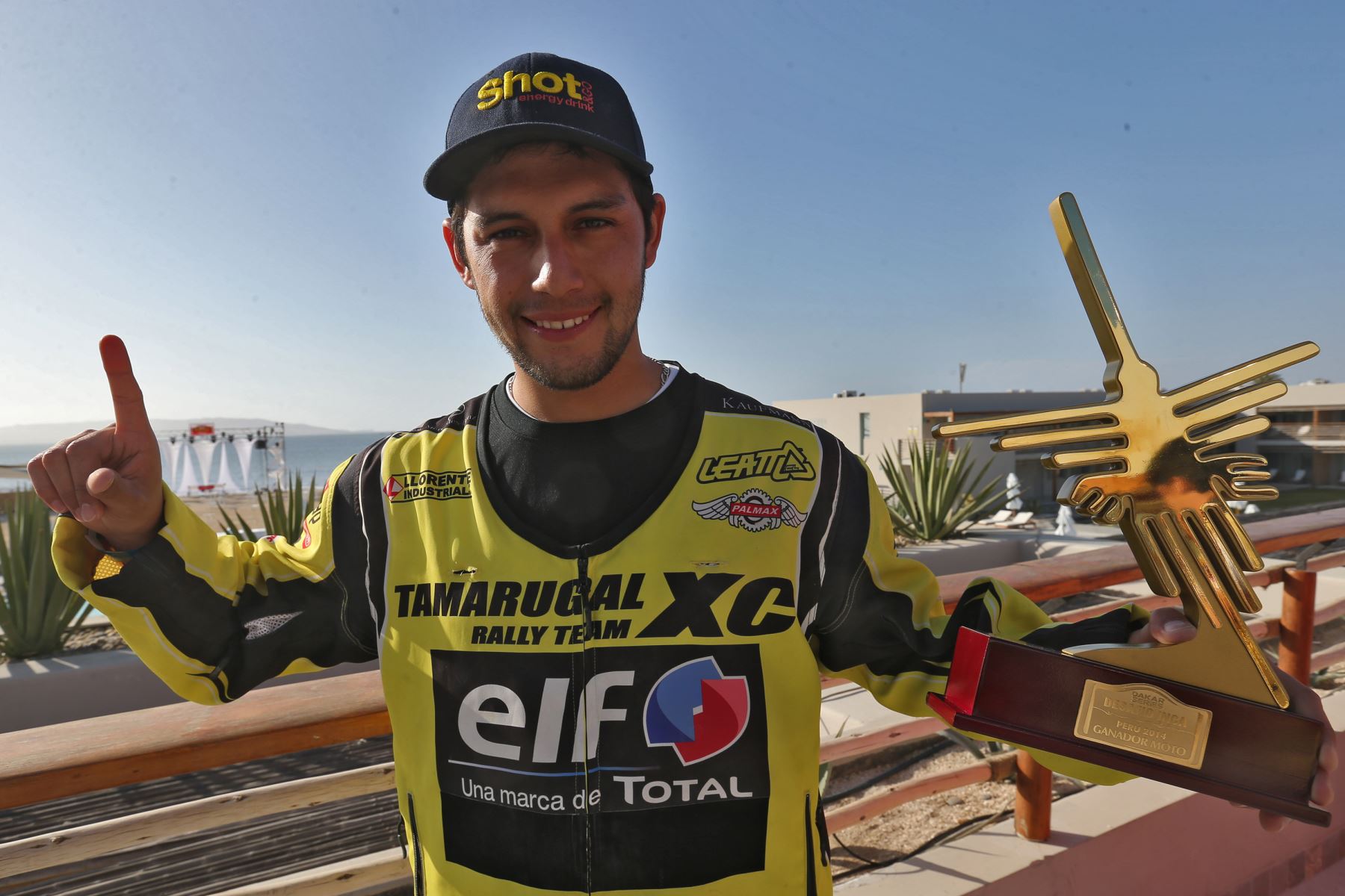 PARACAS,PERÚ-SETIEMBRE 14.El Chileno Claudio Rodríguez ganador Dakar series "Desafío Inca 2014" en categoria motos.Foto: ANDINA/archivo.