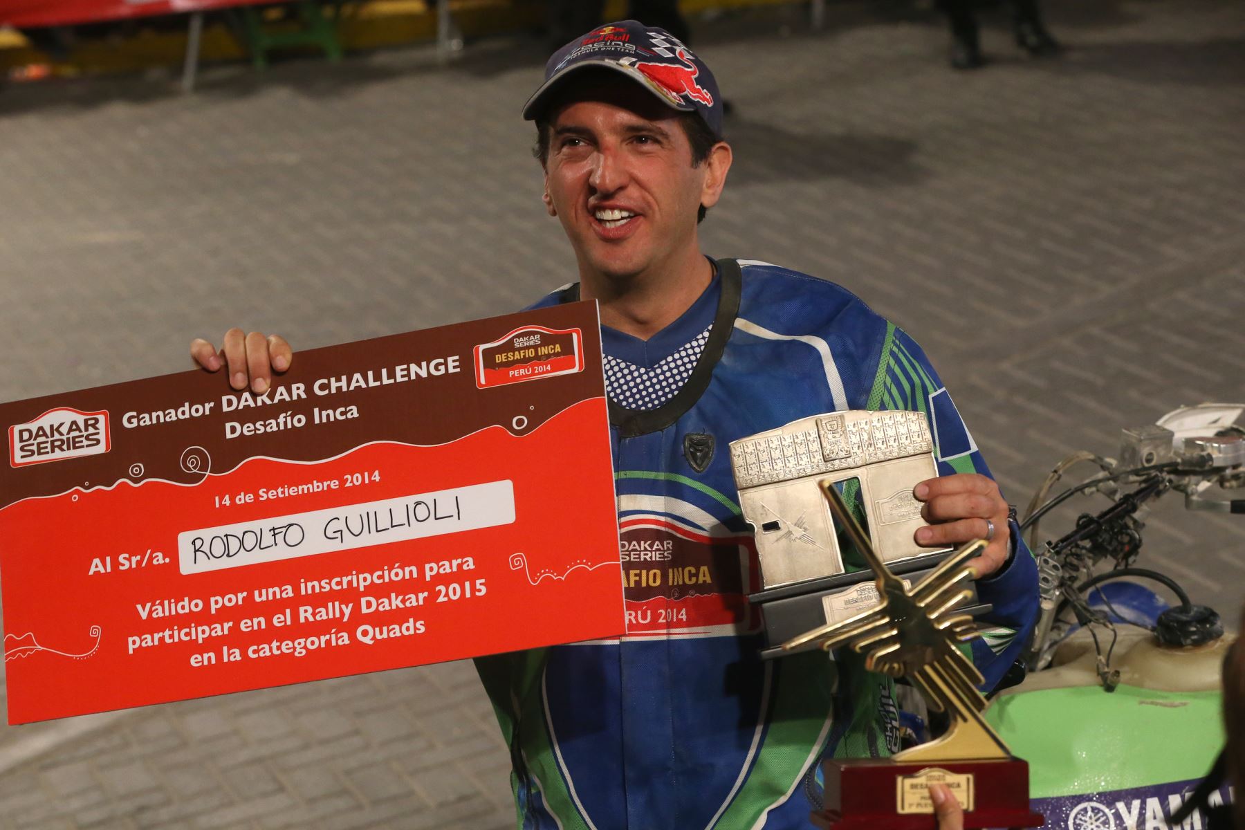 PARACAS,PERÚ-SETIEMBRE 14.Rodolfo Guillioli gano el Dakar Series 2014.Foto: ANDINA/archivo.