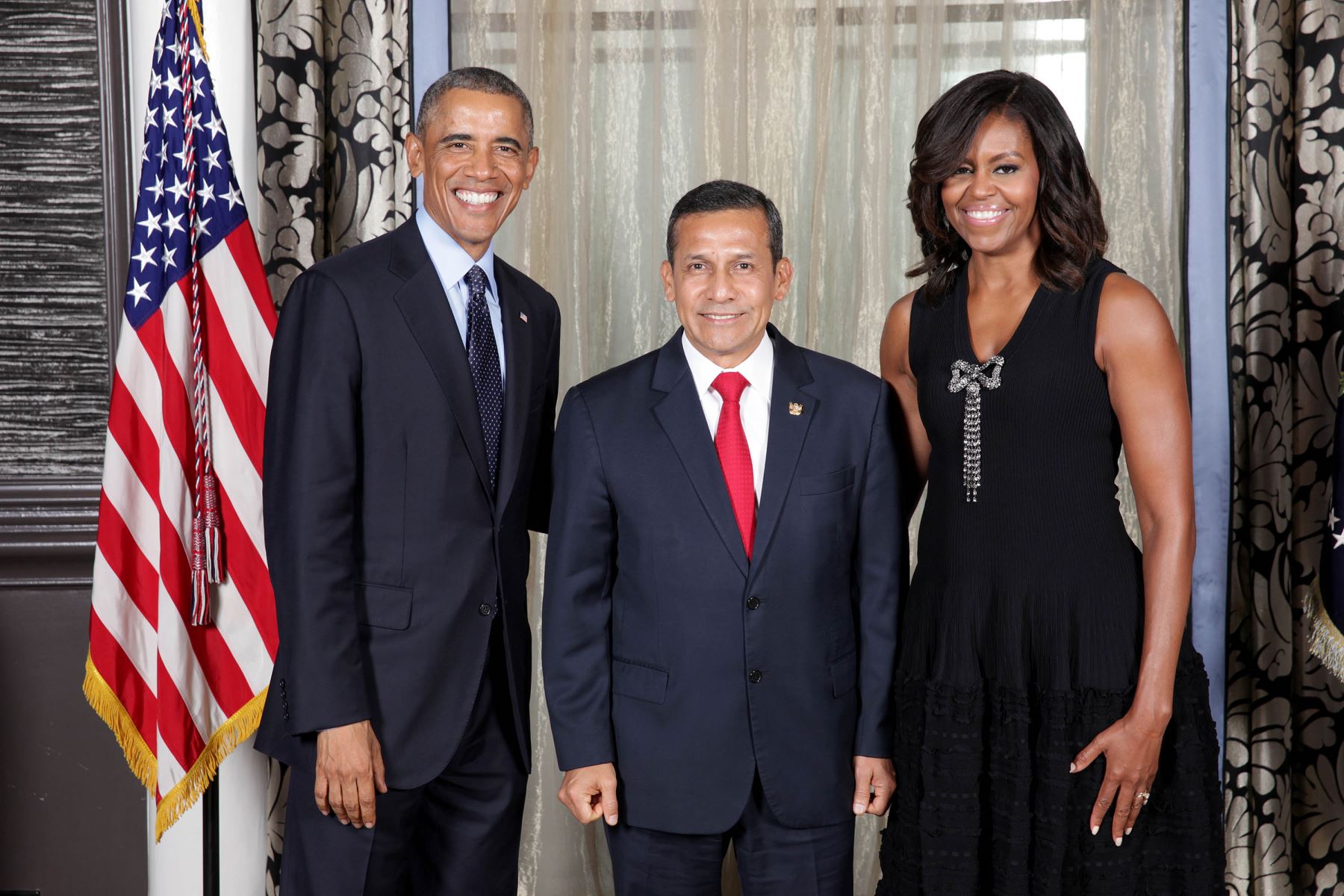 Encuentro del presidente Ollanta Humala con el mandatario de Estados Unidos, Barack Omaba y su esposa Michelle.Foto: ANDINA/Difusión